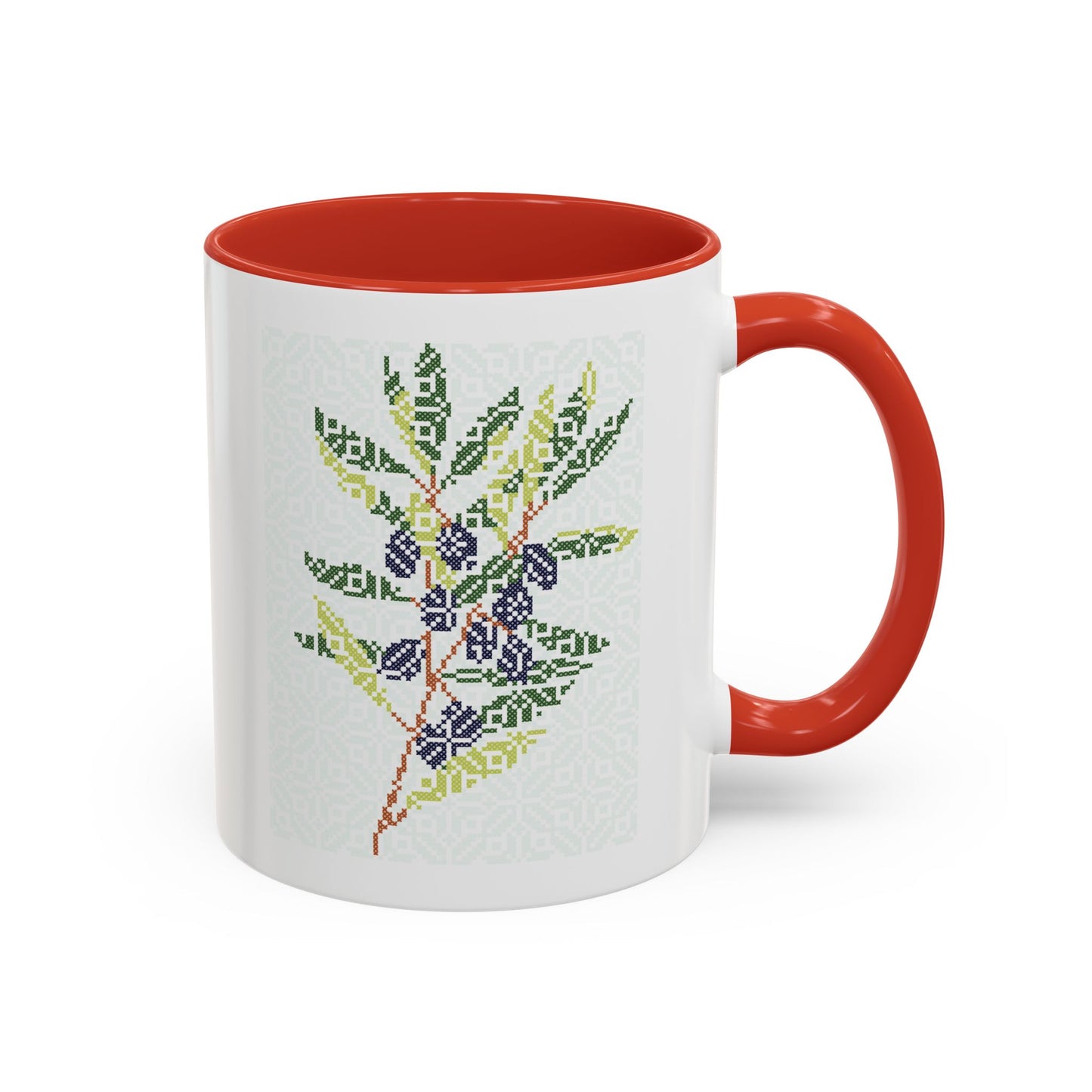 Palestinian Olive Branch Mug, A Sip of Palestinian Heritage.