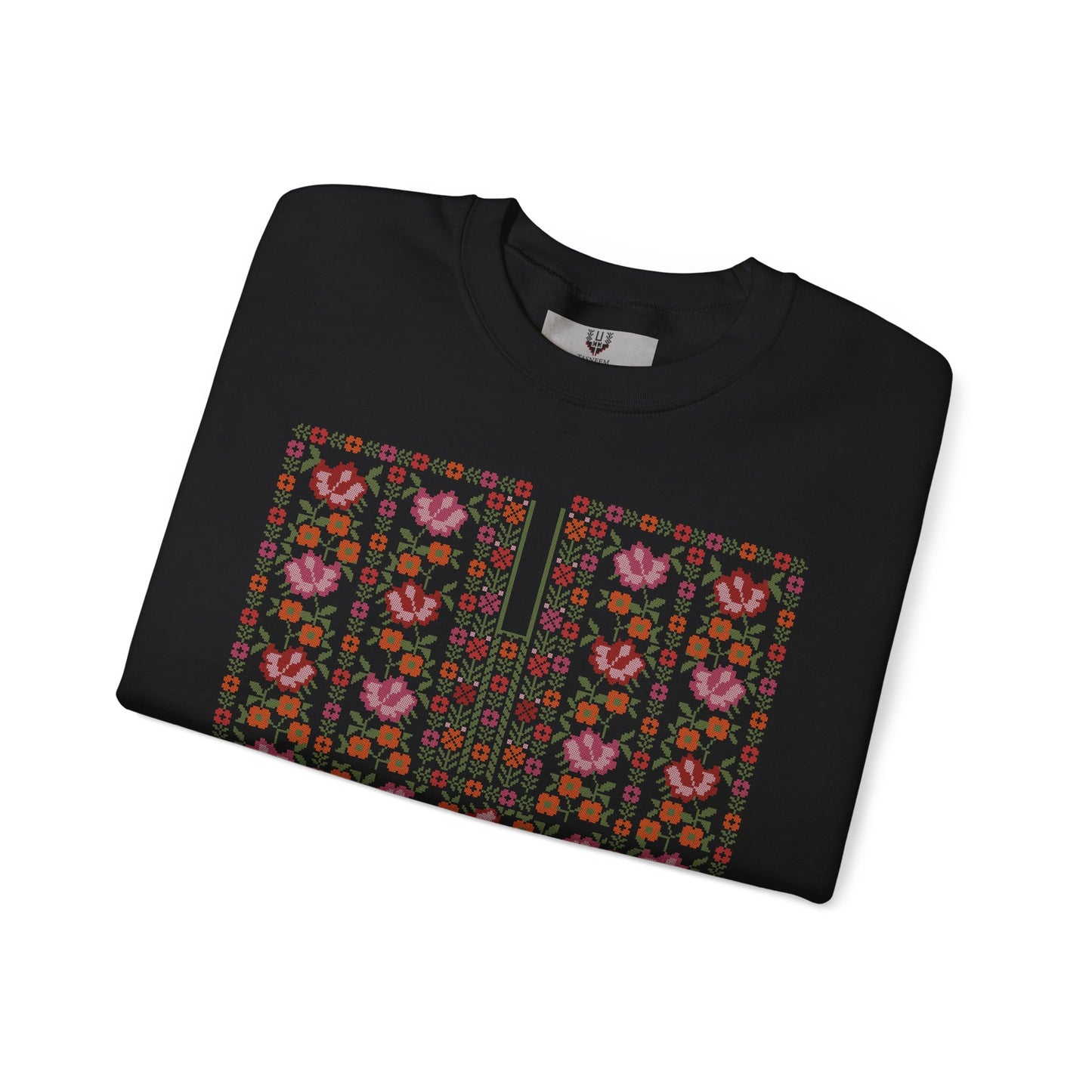 Hebron Chest Panel- Garden Thobe, Palestinian Thobe Design- Crewneck Sweatshirt.