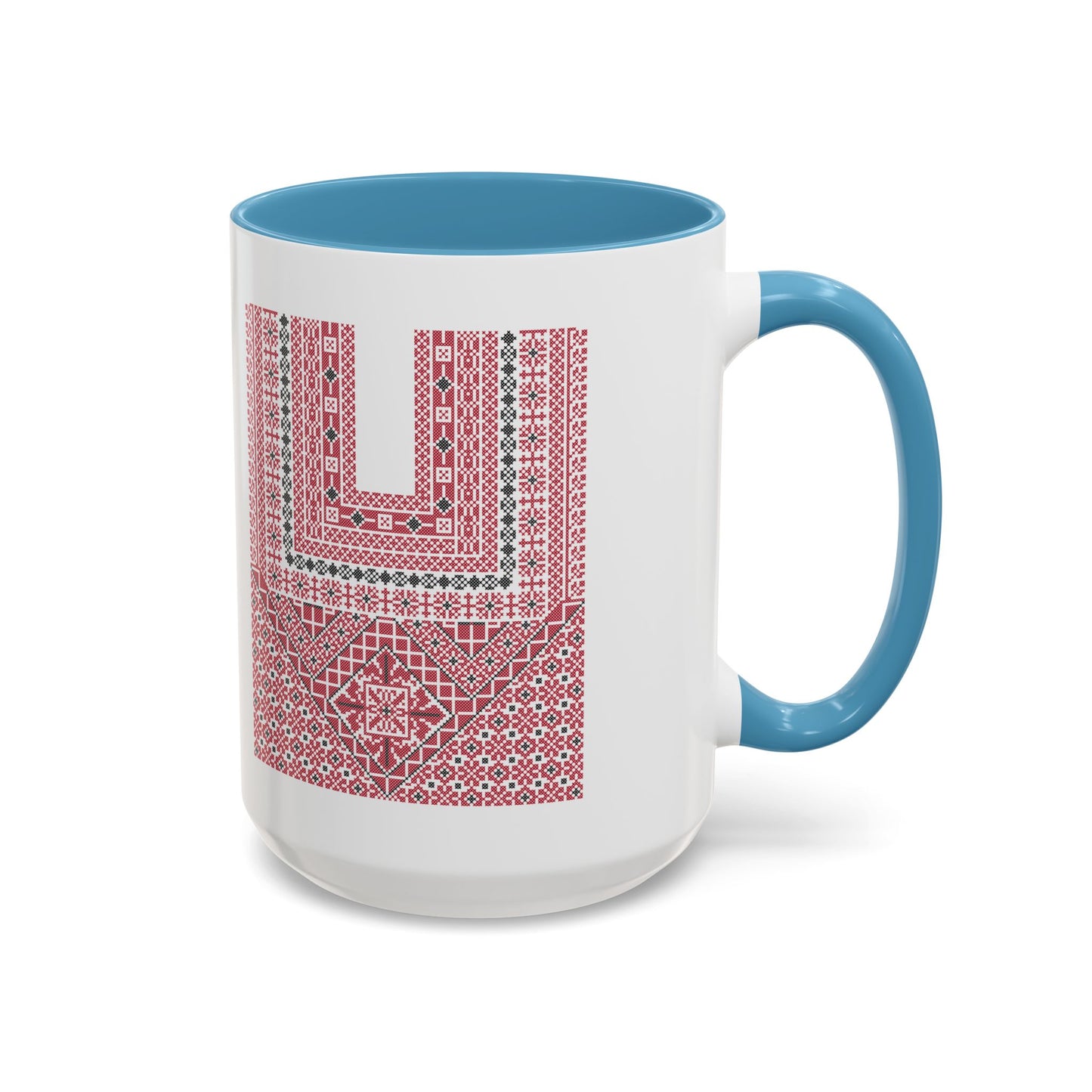 Ramallah Chest Panel, The Heritage Threads Mug (Third), A Sip of Palestinian Heritage.