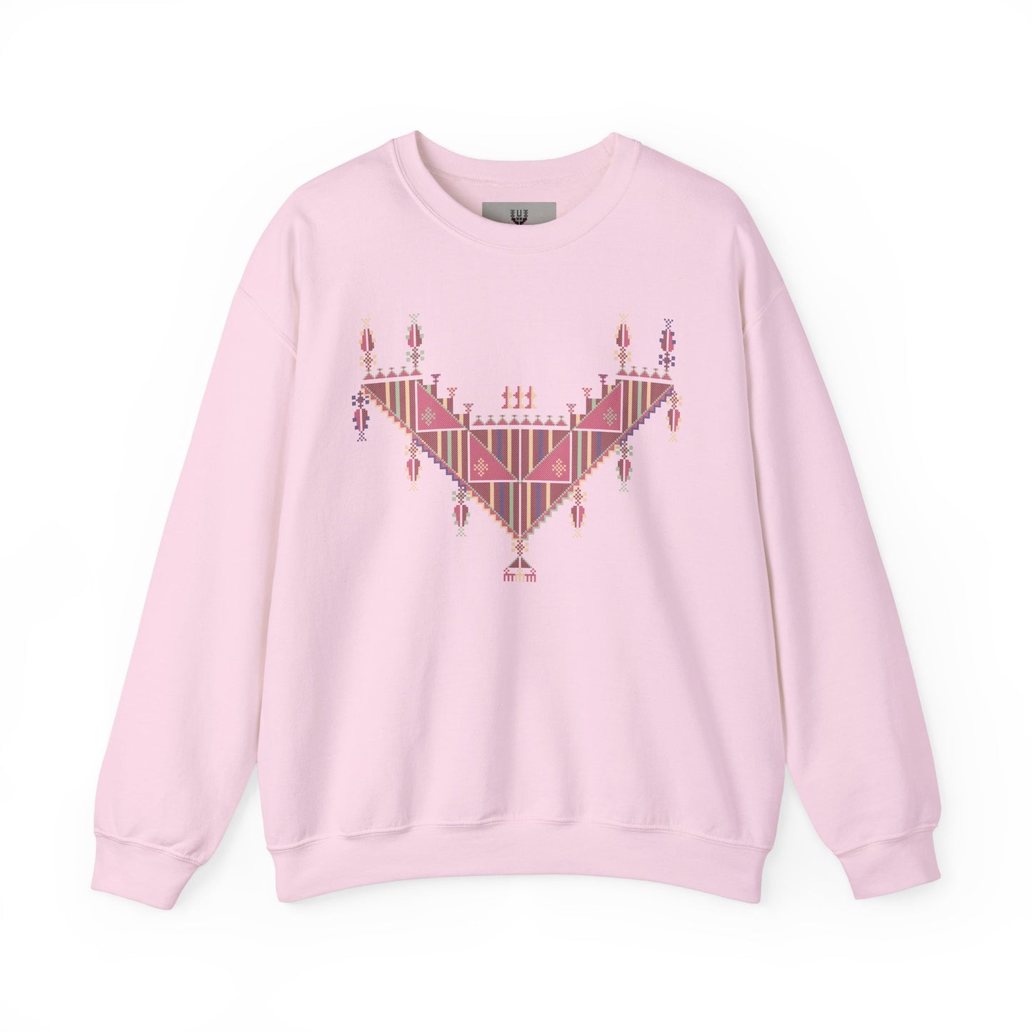 Gaza Chest Panel- Palestinian Thobe Design (3)- Crewneck Sweatshirt.