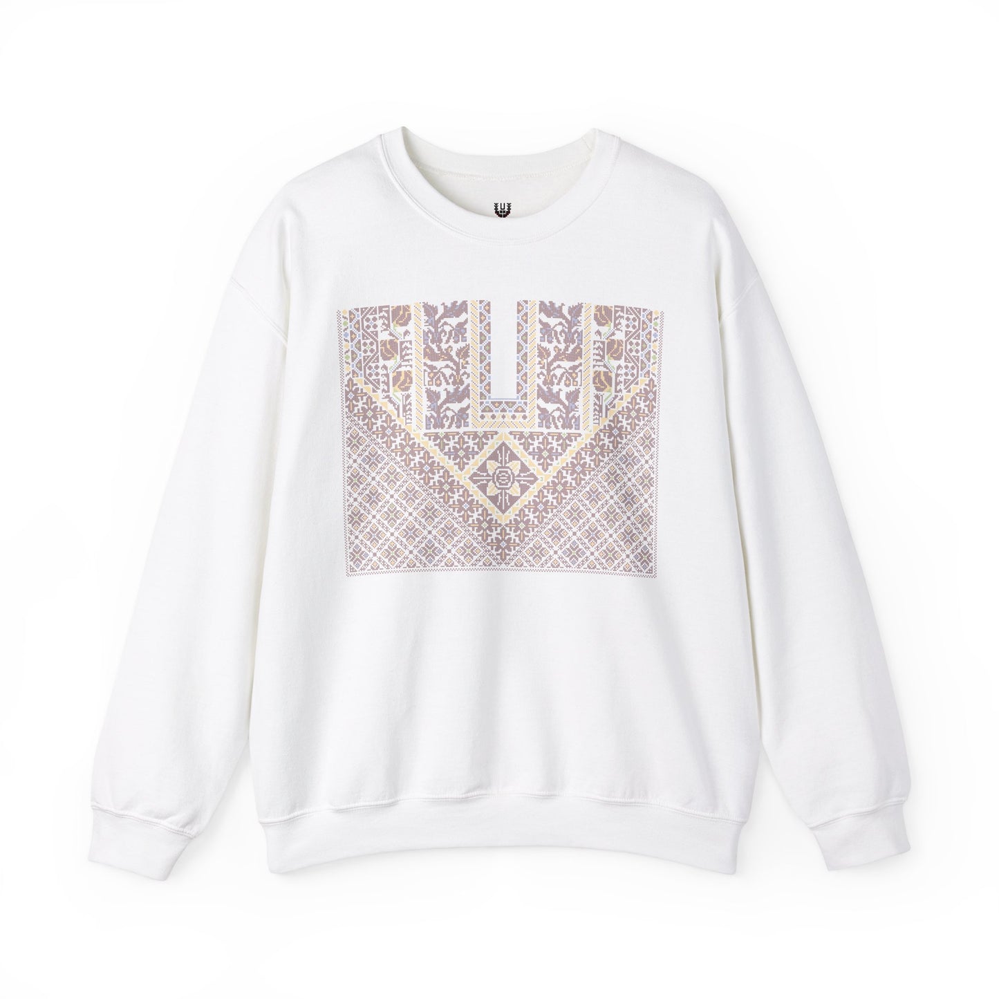 Jersulem Chest Panel- Palestinian Thobe Design (Khirbet Louz)- Crewneck Sweatshirt.