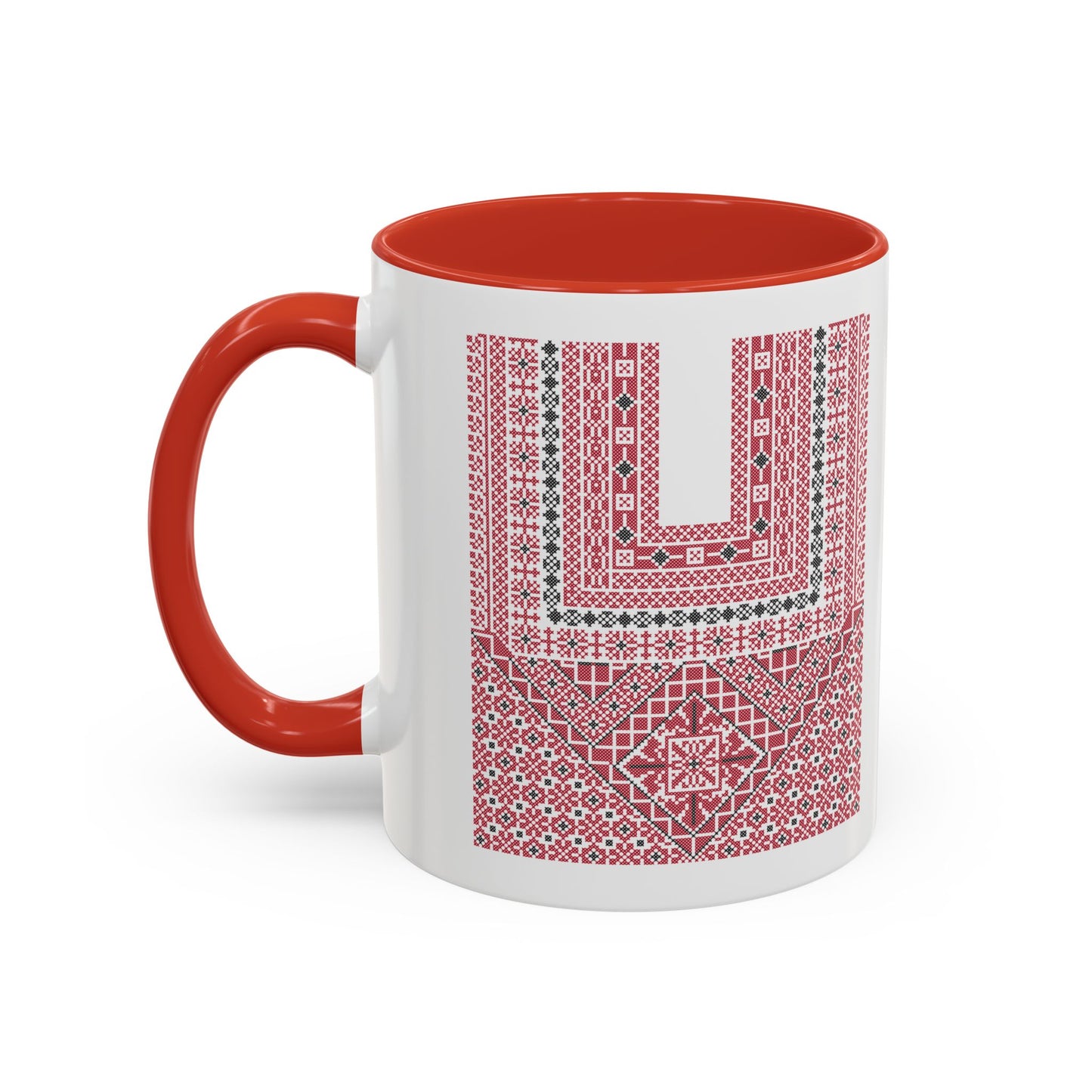 Ramallah Chest Panel, The Heritage Threads Mug (Third), A Sip of Palestinian Heritage.