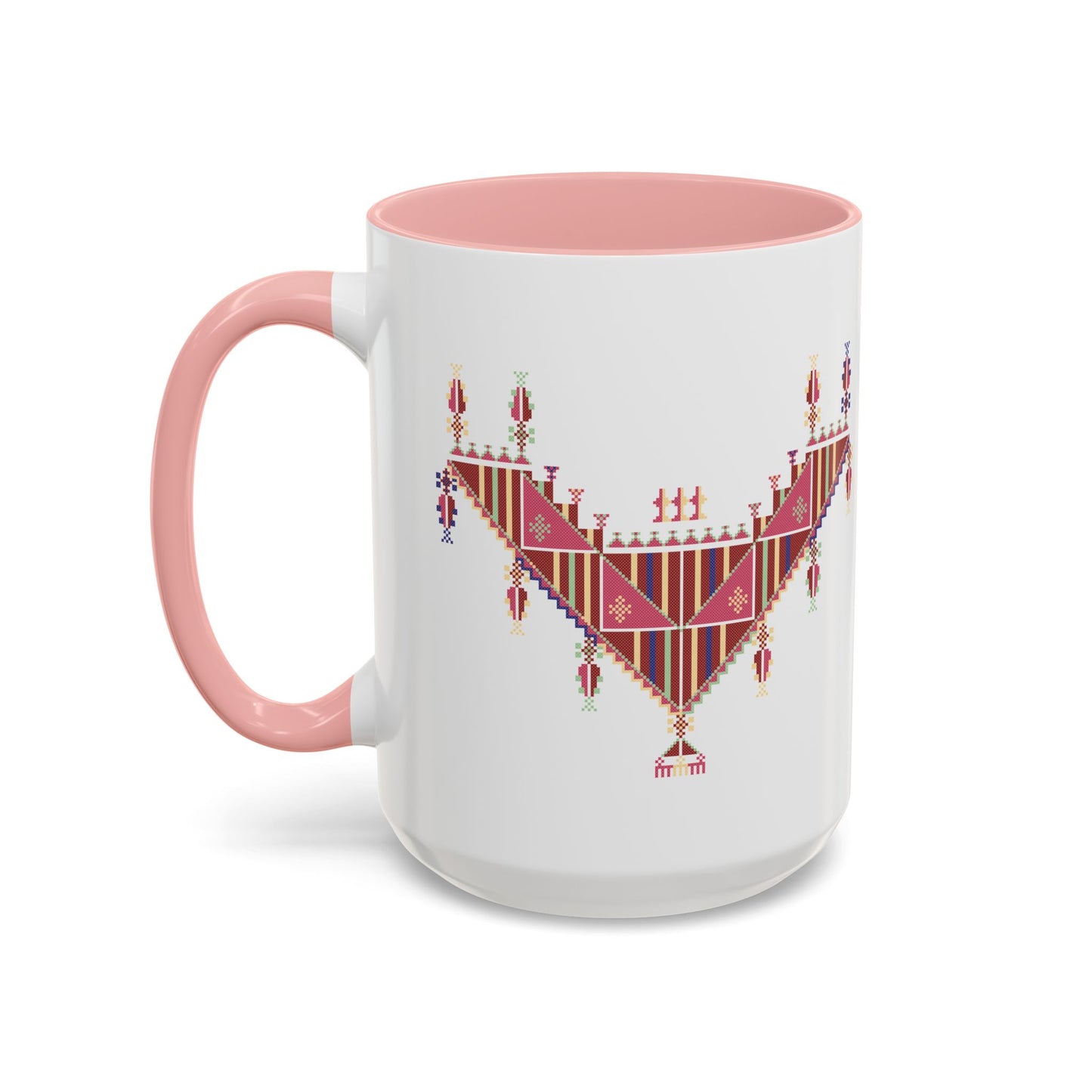 Gaza Chest Panel Mugs, old thobe (3), A Sip of Palestinian Heritage.