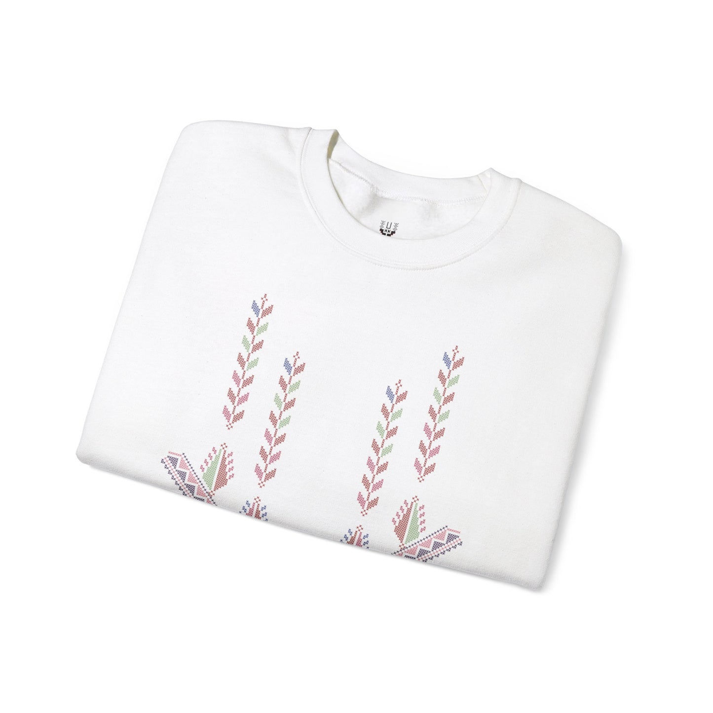 Gaza Chest Panel- Palestinian Thobe Design (4)- Crewneck Sweatshirt.