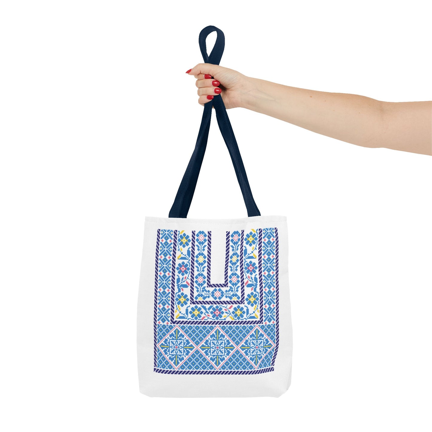 Ramallah Chest Panel Tote Bag (Blue, 1980 Thobe) – Carry Your Heritage with Style.