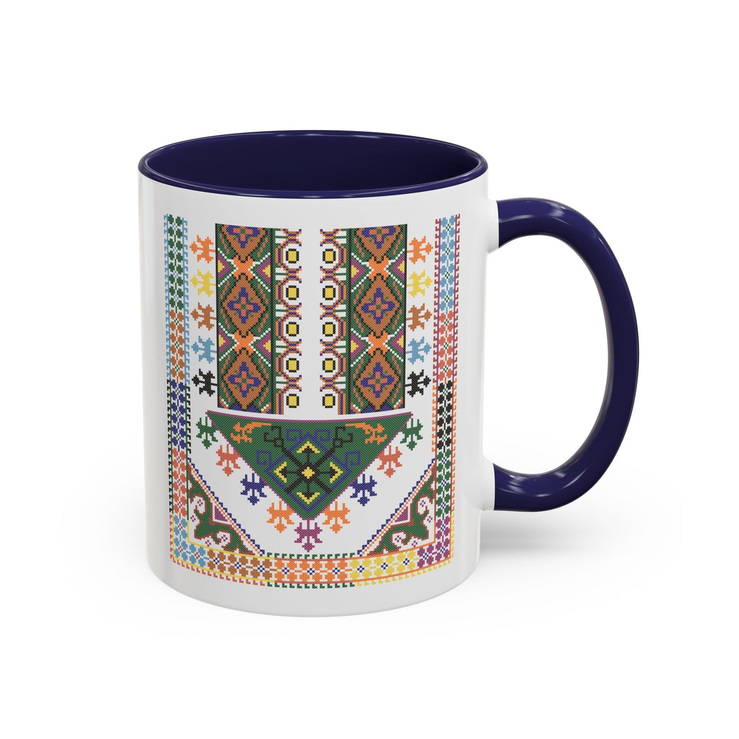 "Basil" Tulkaram Chest Panel Mug,  A Sip of Palestinian Heritage.