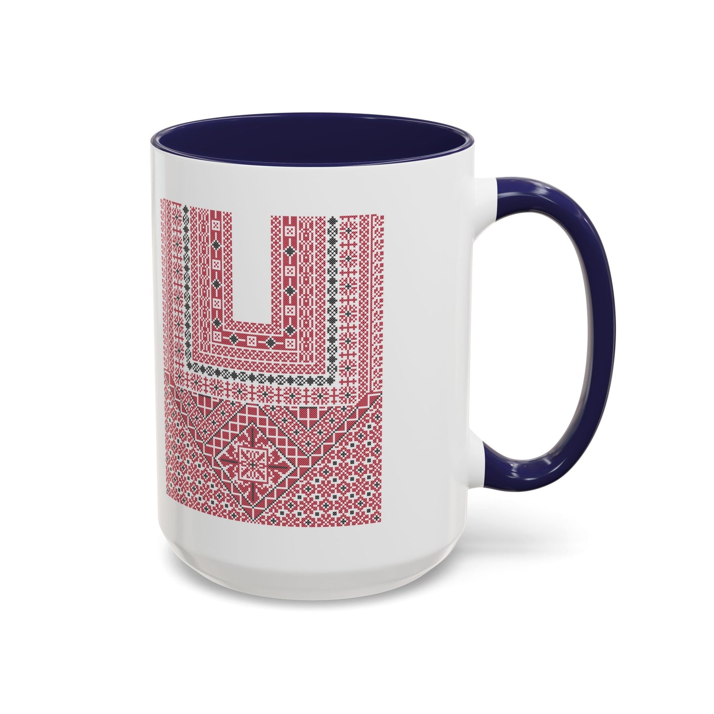 Ramallah Chest Panel, The Heritage Threads Mug (Third), A Sip of Palestinian Heritage.