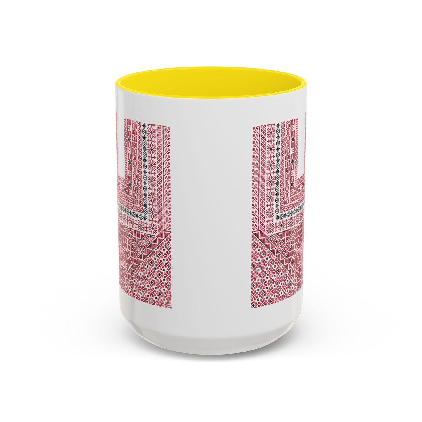 Ramallah Chest Panel, The Heritage Threads Mug (Third), A Sip of Palestinian Heritage.