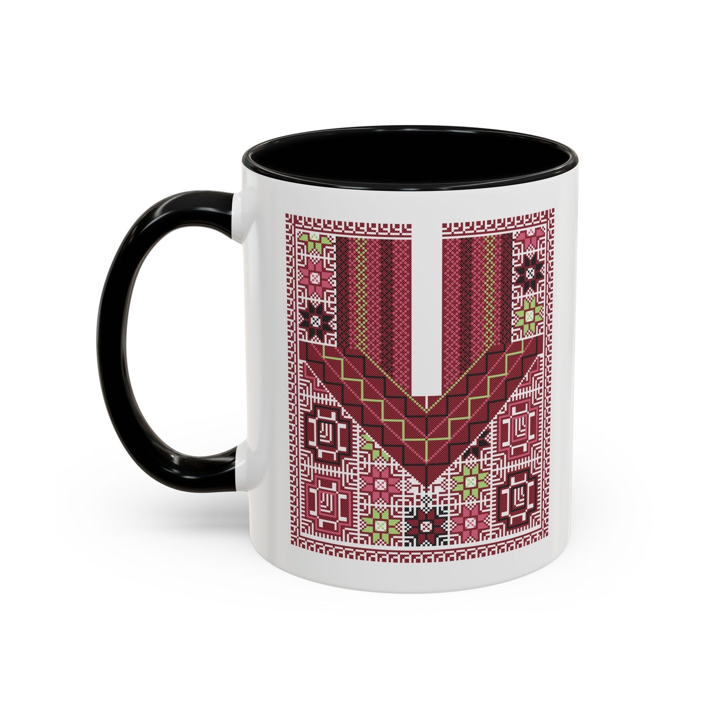 Ramallah Chest Panel, The Heritage Threads Mug (Second), A Sip of Palestinian Heritage.