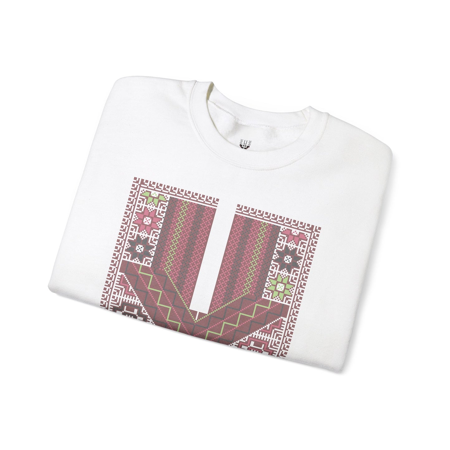 Ramallah Chest Panel- Palestinian Thobe Design (Second)- Crewneck Sweatshirt.