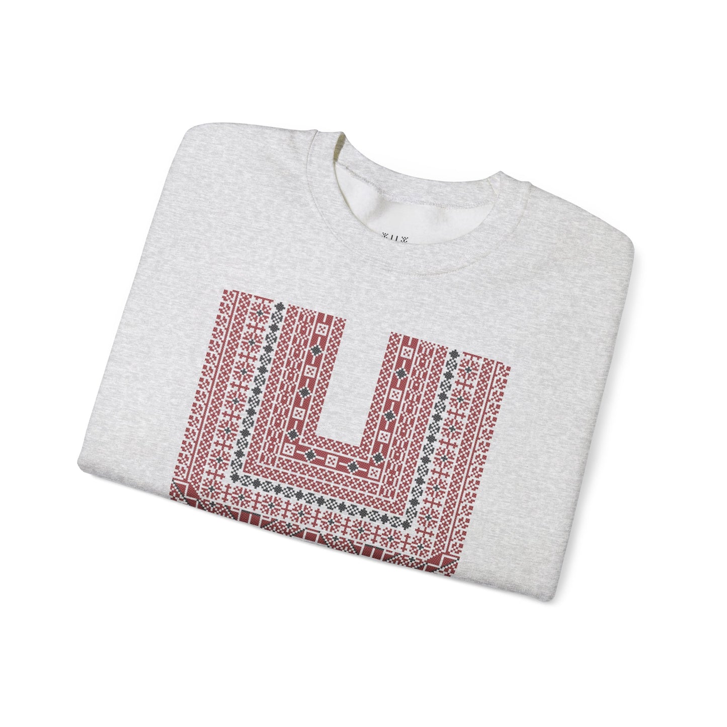 Ramallah Chest Panel- Palestinian Thobe Design (Third)- Crewneck Sweatshirt.