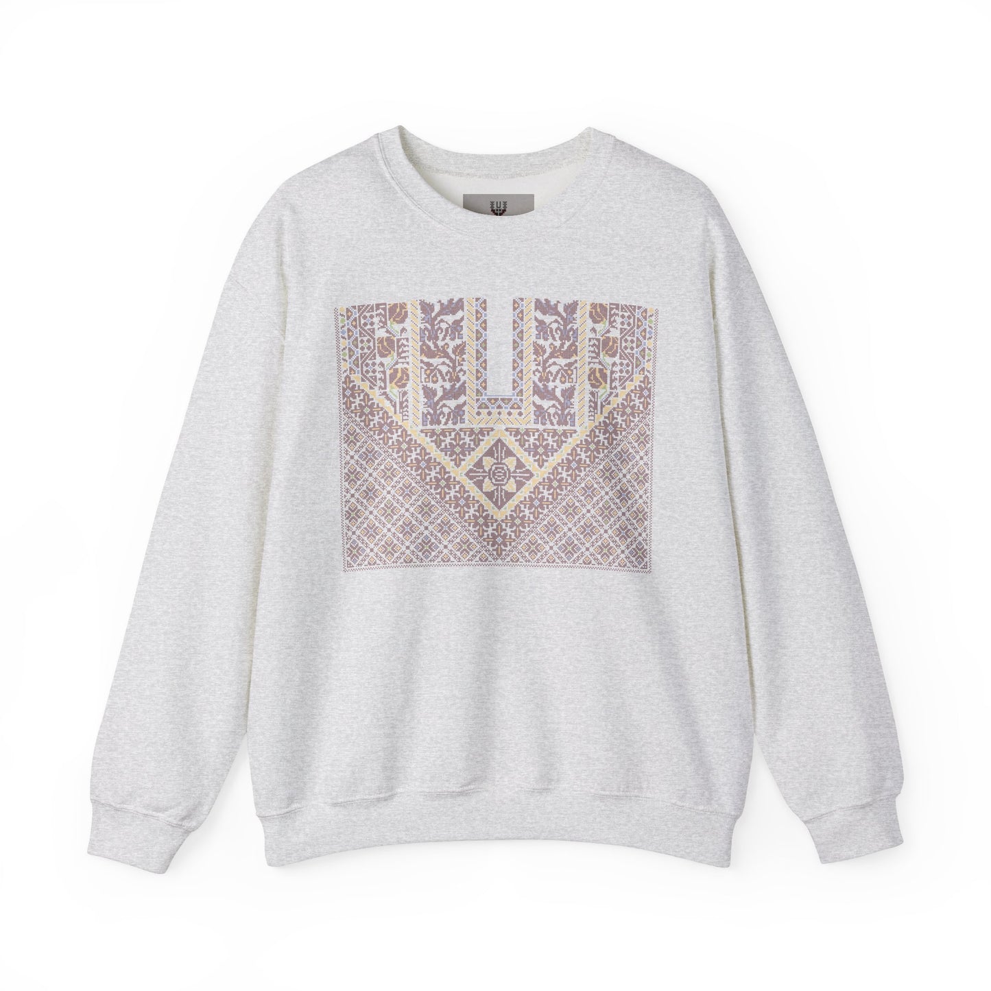 Jersulem Chest Panel- Palestinian Thobe Design (Khirbet Louz)- Crewneck Sweatshirt.