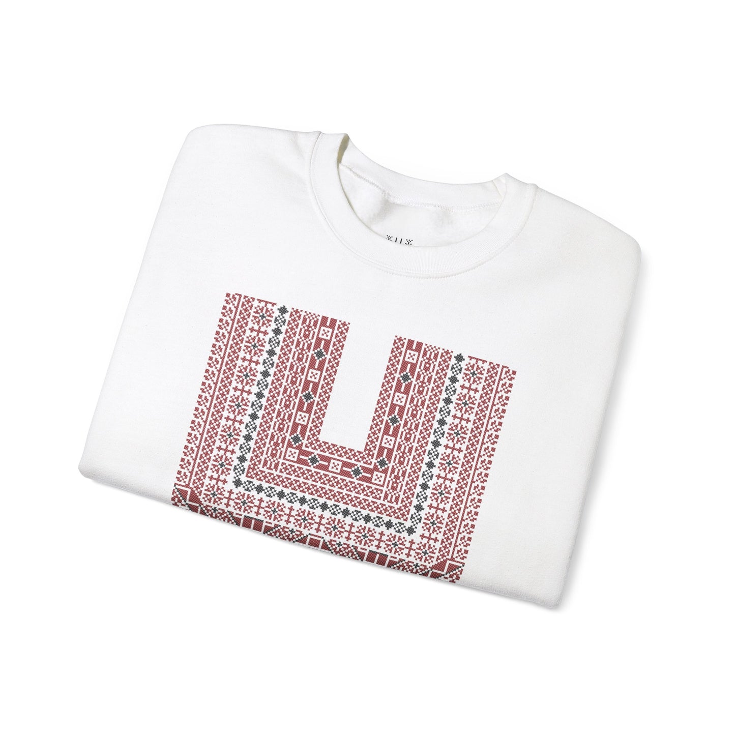 Ramallah Chest Panel- Palestinian Thobe Design (Third)- Crewneck Sweatshirt.