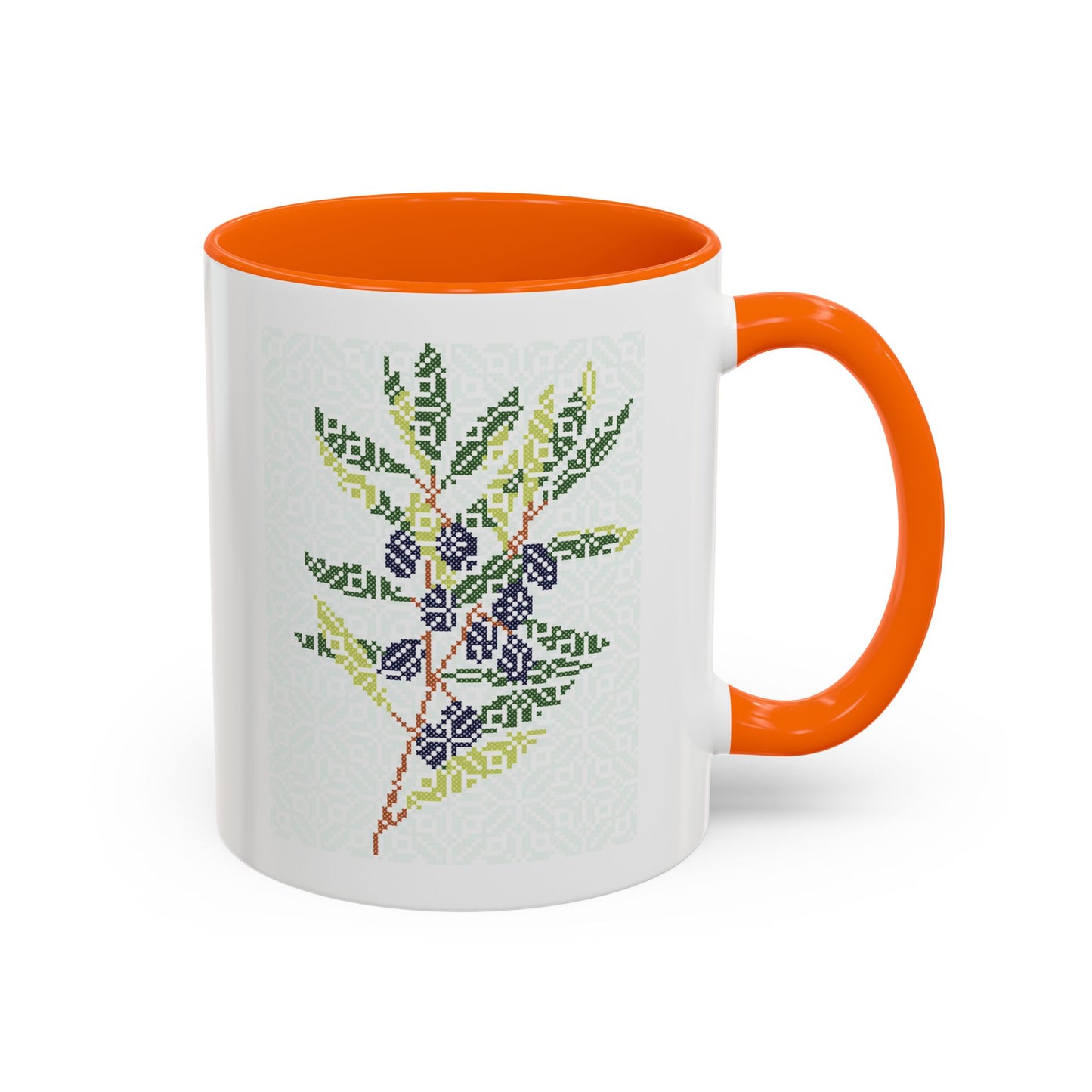 Palestinian Olive Branch Mug, A Sip of Palestinian Heritage.