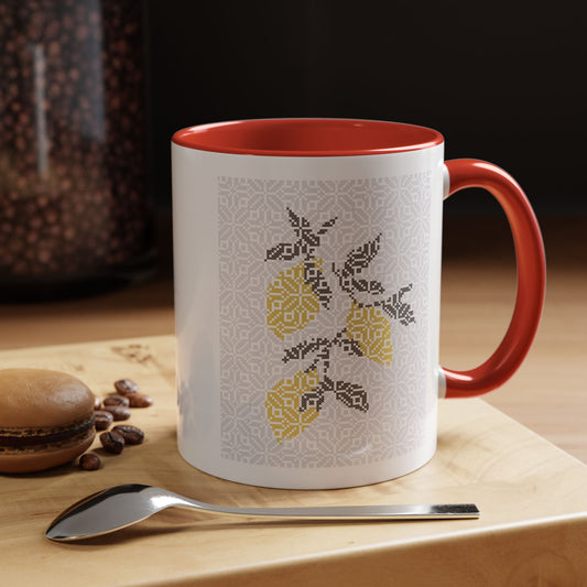 Palestinian Lemons Mug, A Sip of Palestinian Heritage.