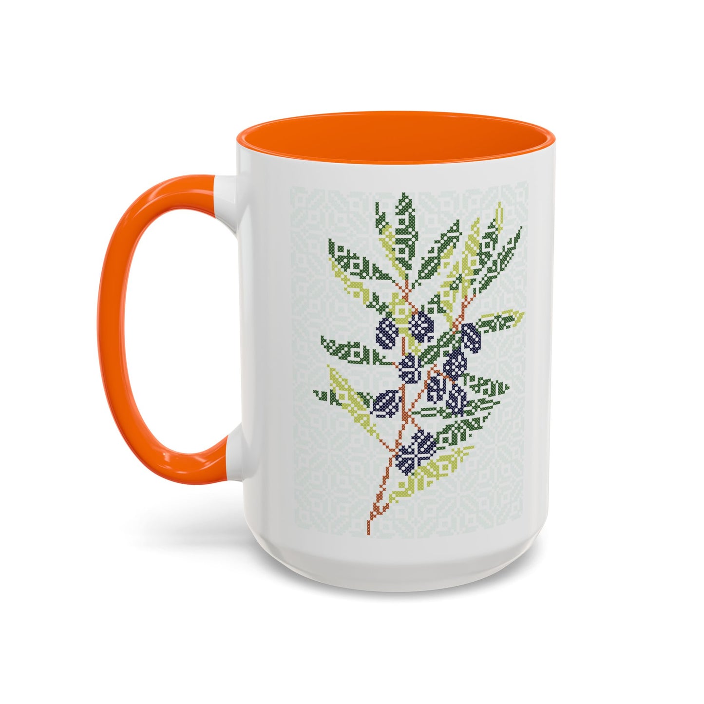 Palestinian Olive Branch Mug, A Sip of Palestinian Heritage.