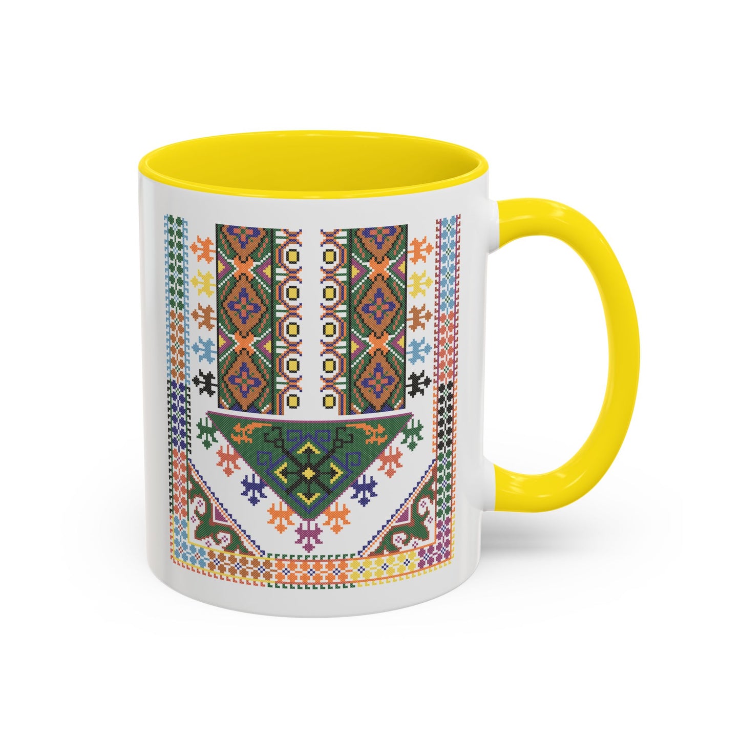 "Basil" Tulkaram Chest Panel Mug,  A Sip of Palestinian Heritage.