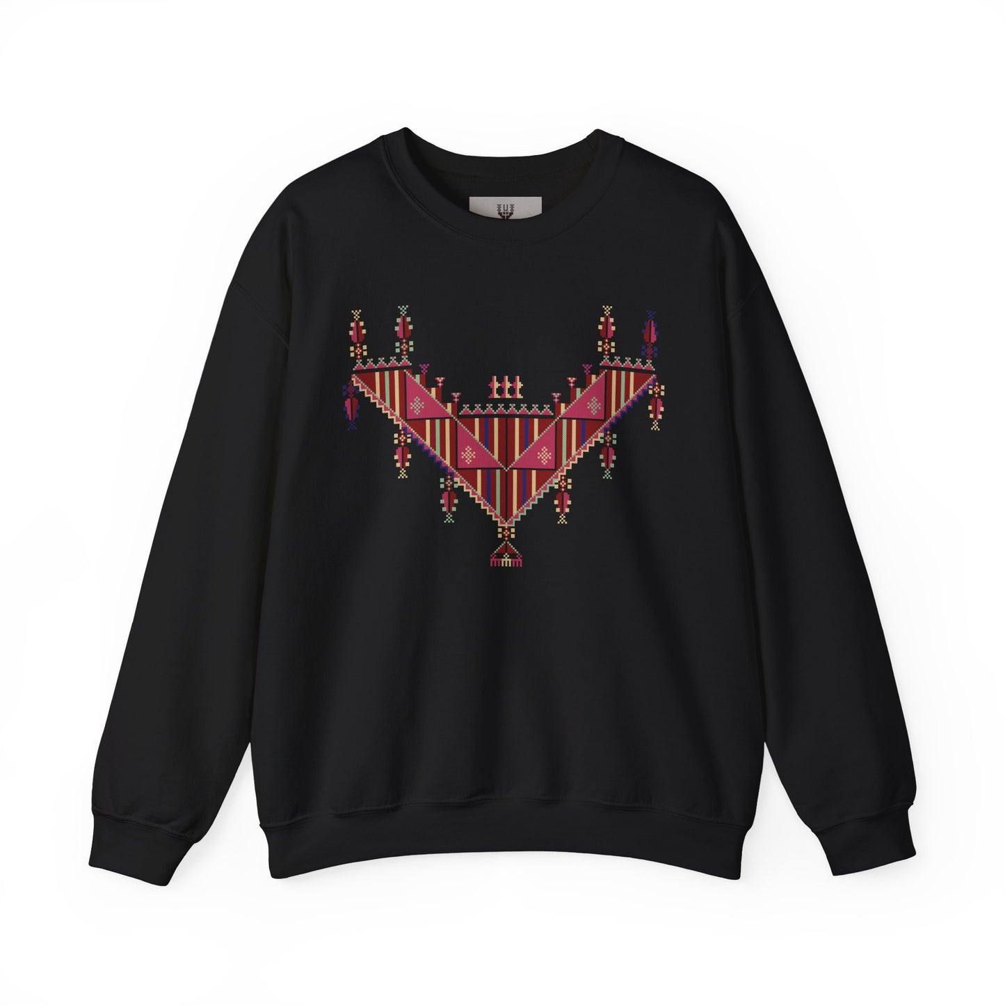 Gaza Chest Panel- Palestinian Thobe Design (3)- Crewneck Sweatshirt.