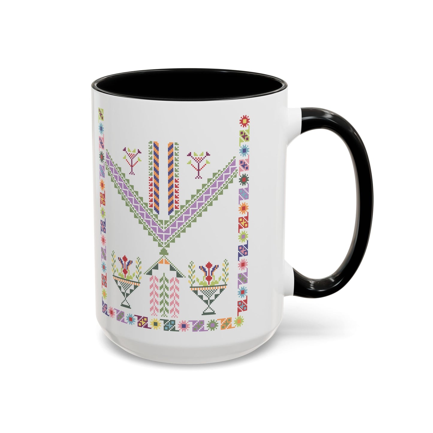 "Plant  Pot" Tulkaram Chest Panel Mug,  A Sip of Palestinian Heritage.