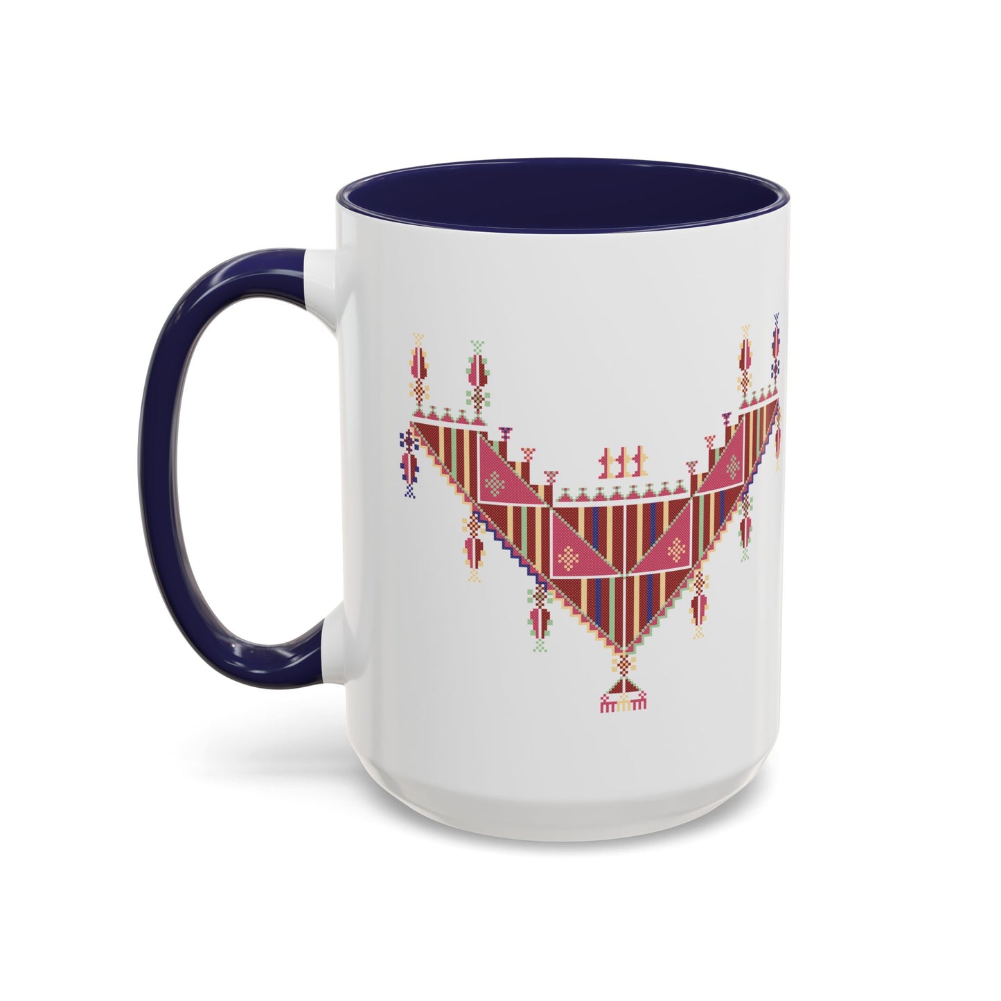 Gaza Chest Panel Mugs, old thobe (3), A Sip of Palestinian Heritage.