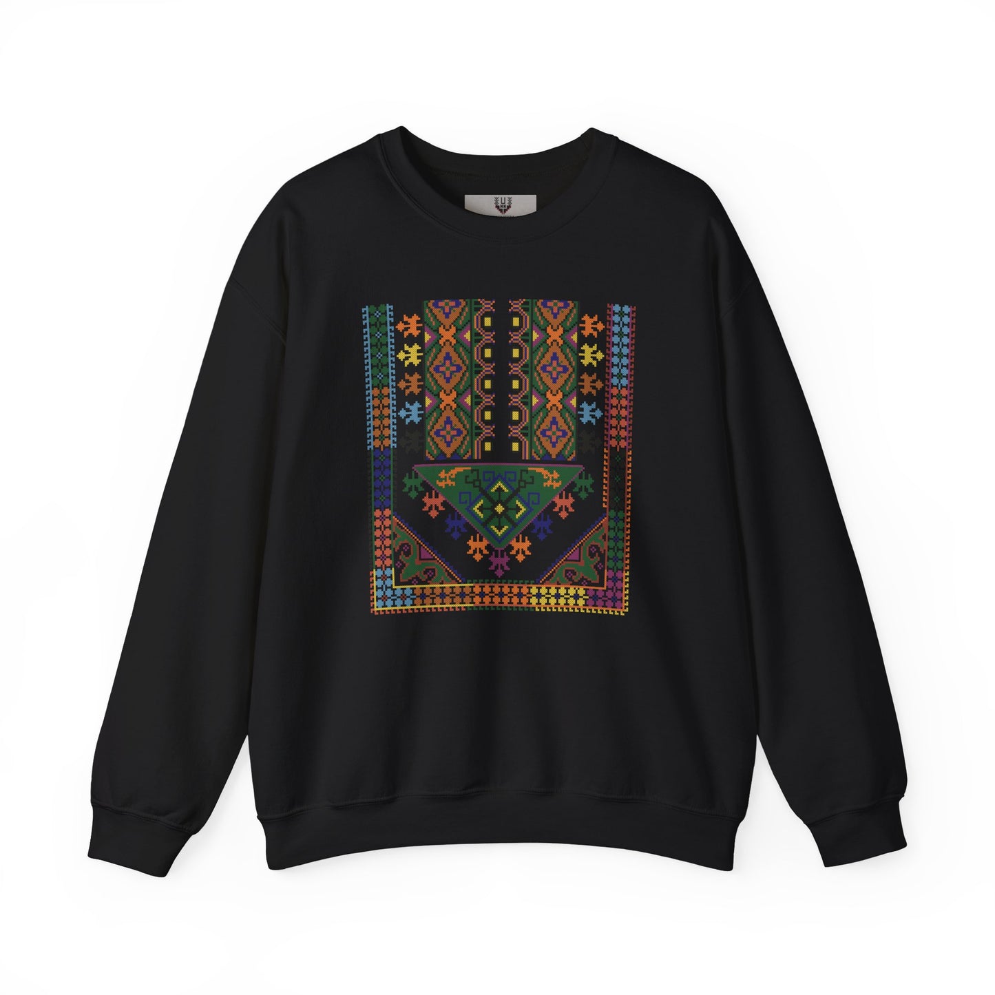 Tulkaram "Basil" Chest Panel- Palestinian Thobe Design- Crewneck Sweatshirt.