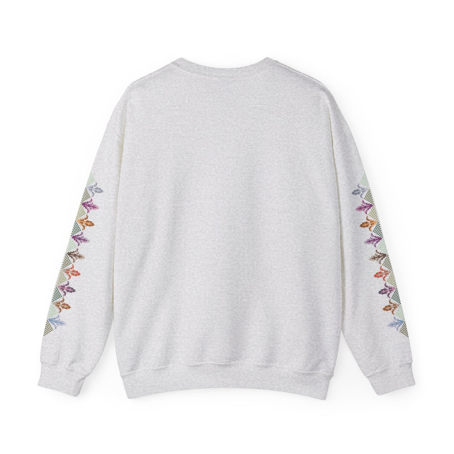 Hebron Garden "Floral" Chest Panel- Palestinian Thobe Design- Crewneck Sweatshirt.