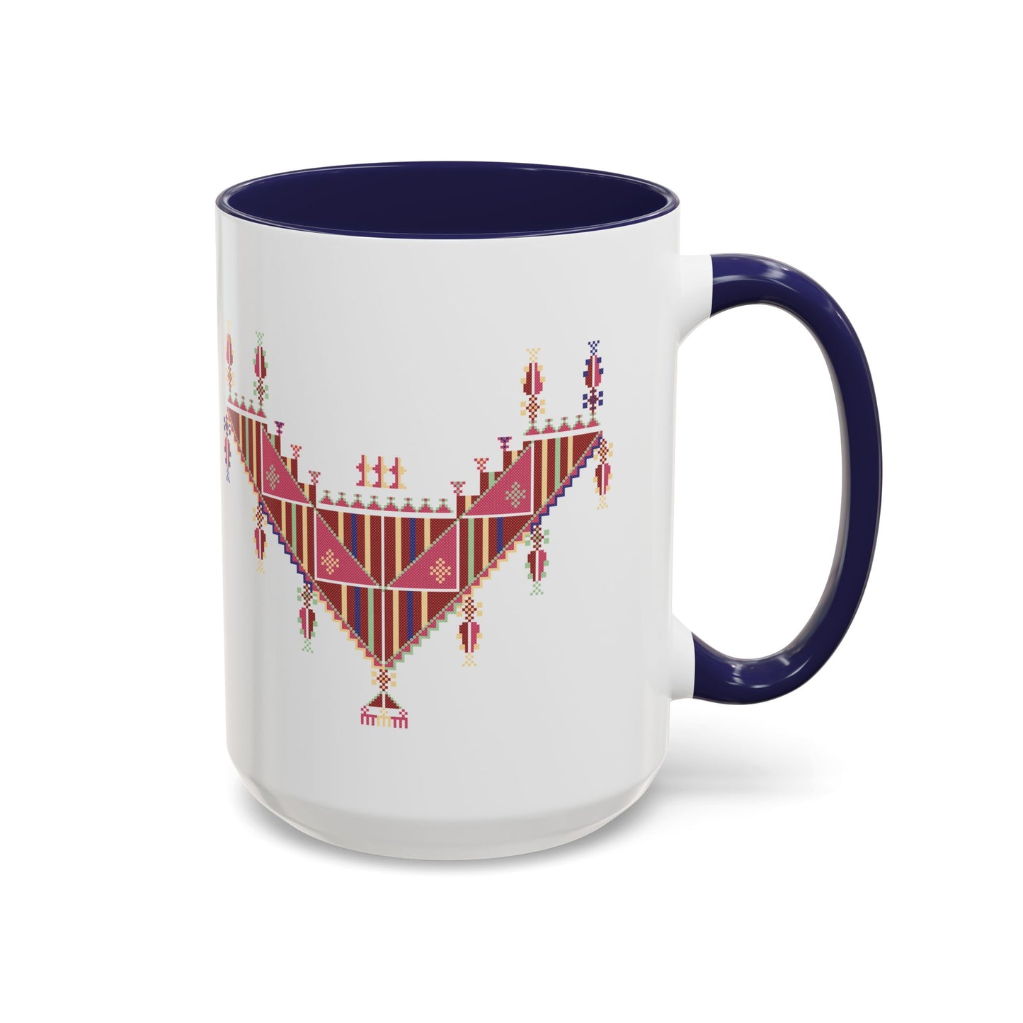 Gaza Chest Panel Mugs, old thobe (3), A Sip of Palestinian Heritage.