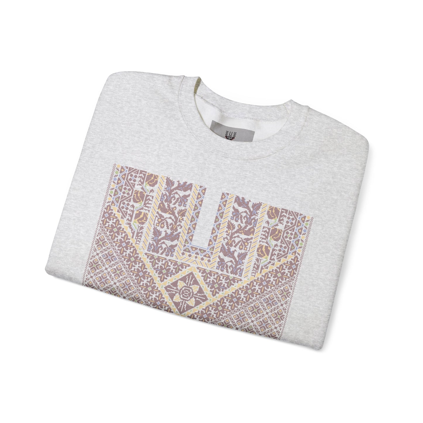 Jersulem Chest Panel- Palestinian Thobe Design (Khirbet Louz)- Crewneck Sweatshirt.