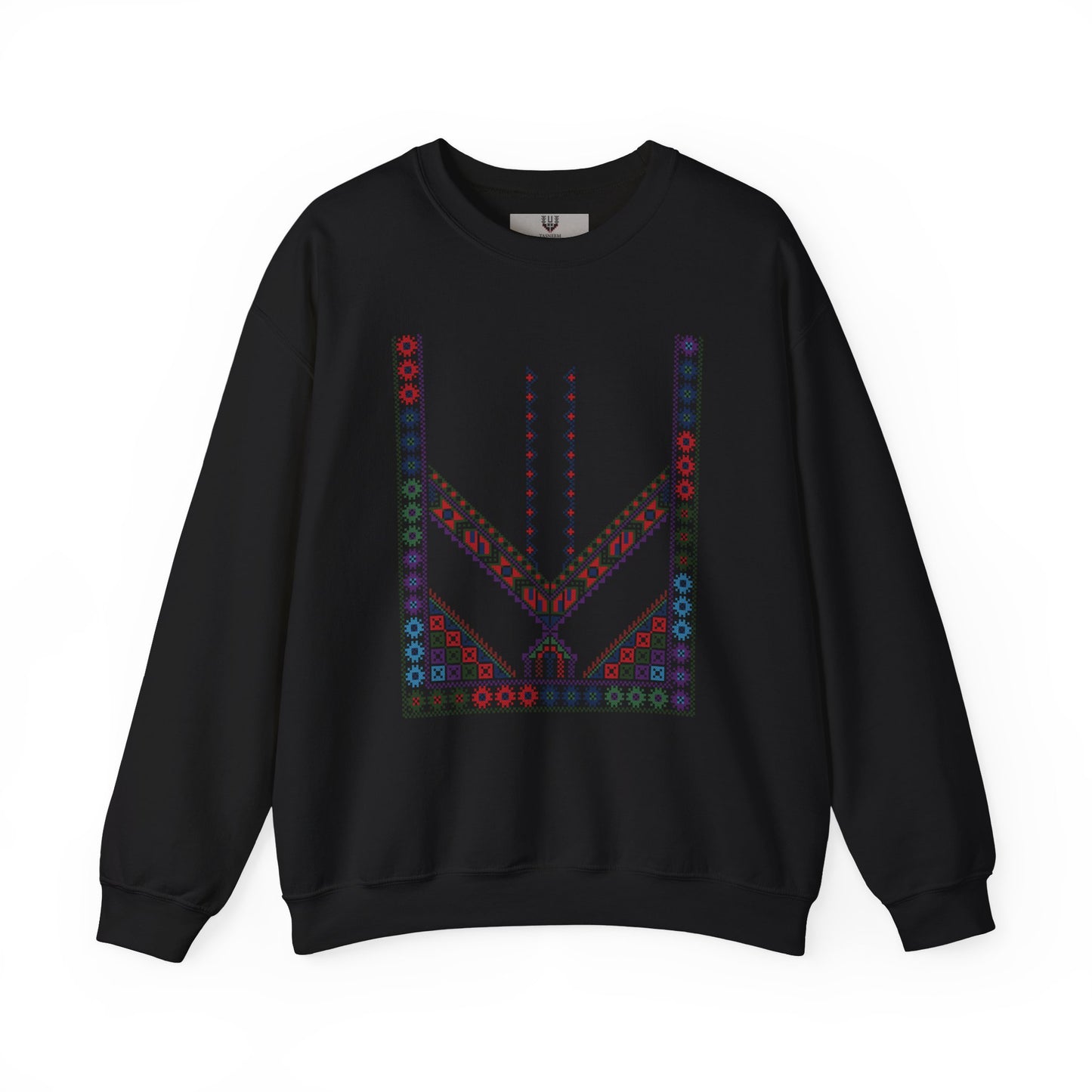 Tulkaram "Stones of the Home" Chest Panel- Palestinian Thobe Design- Crewneck Sweatshirt.