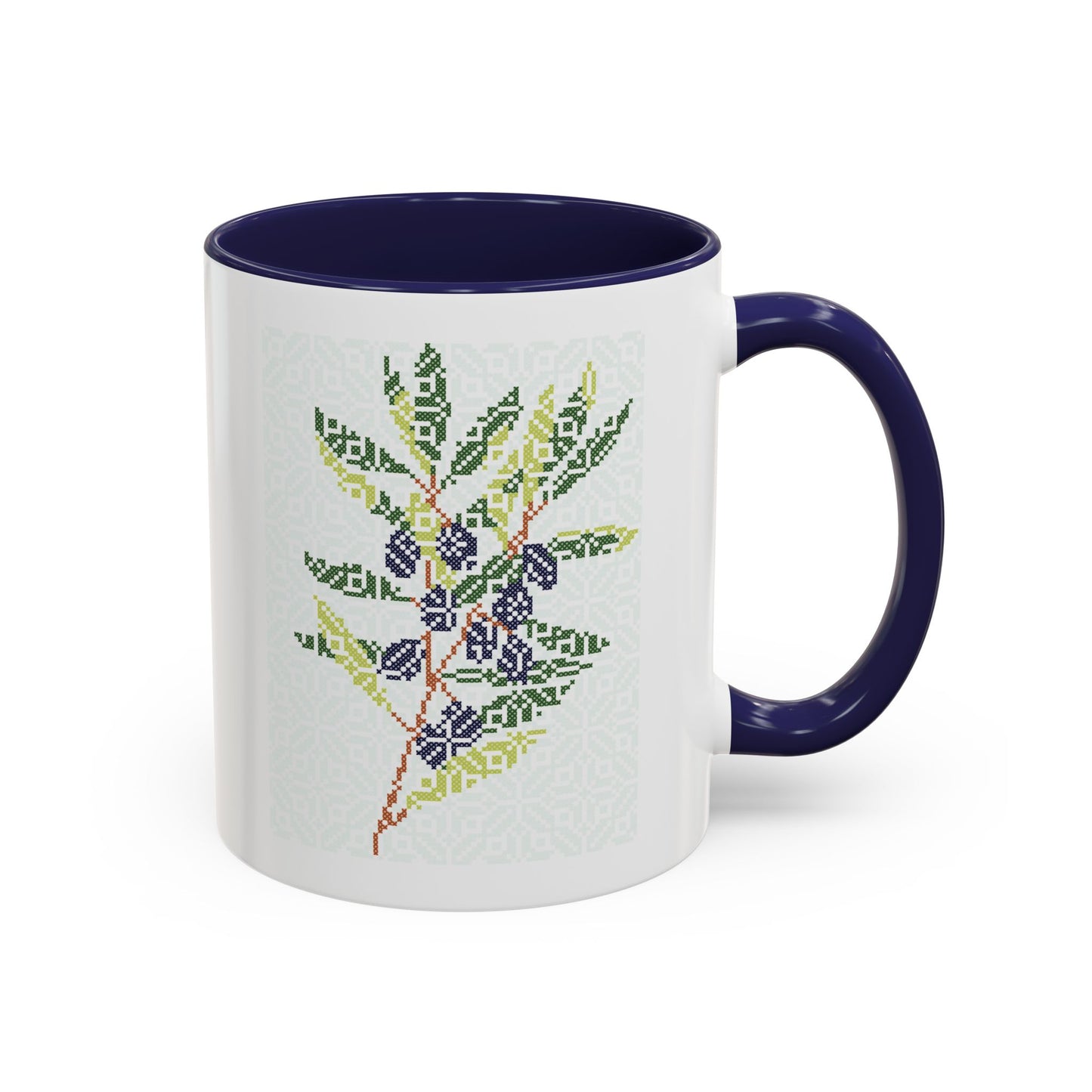 Palestinian Olive Branch Mug, A Sip of Palestinian Heritage.