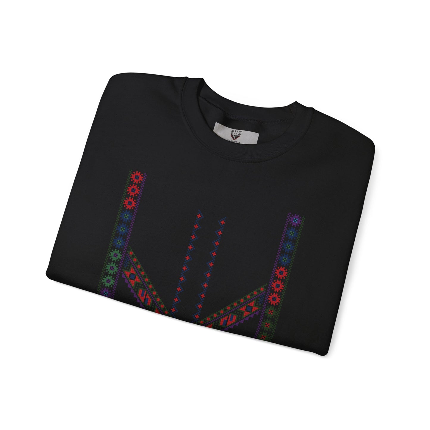 Tulkaram "Stones of the Home" Chest Panel- Palestinian Thobe Design- Crewneck Sweatshirt.