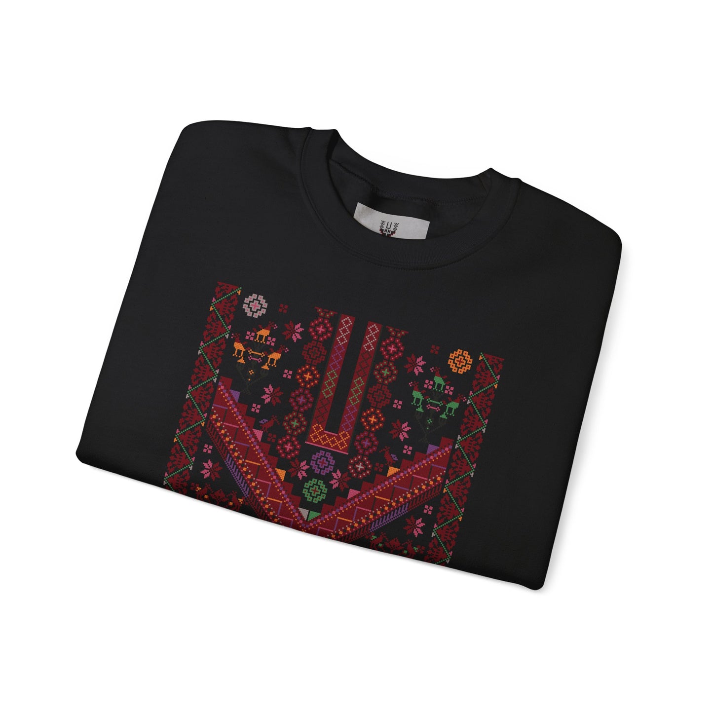 Jersulem Chest Panel- Palestinian Thobe Design (Lifta and Deir Yaseen)- Crewneck Sweatshirt.