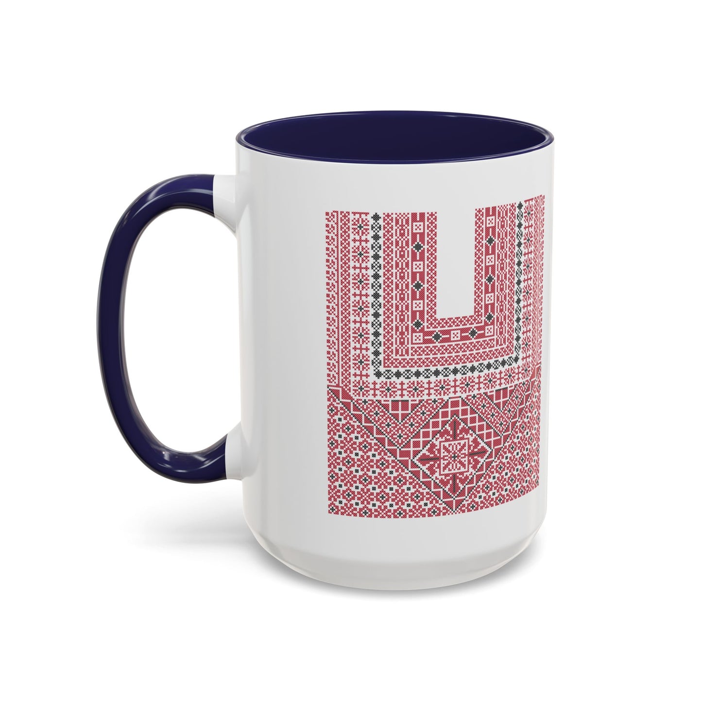 Ramallah Chest Panel, The Heritage Threads Mug (Third), A Sip of Palestinian Heritage.