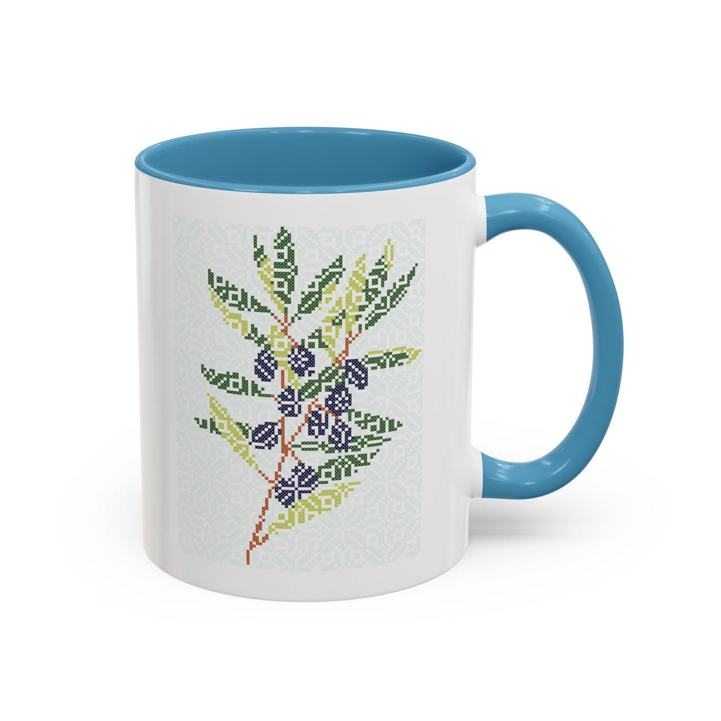 Palestinian Olive Branch Mug, A Sip of Palestinian Heritage.