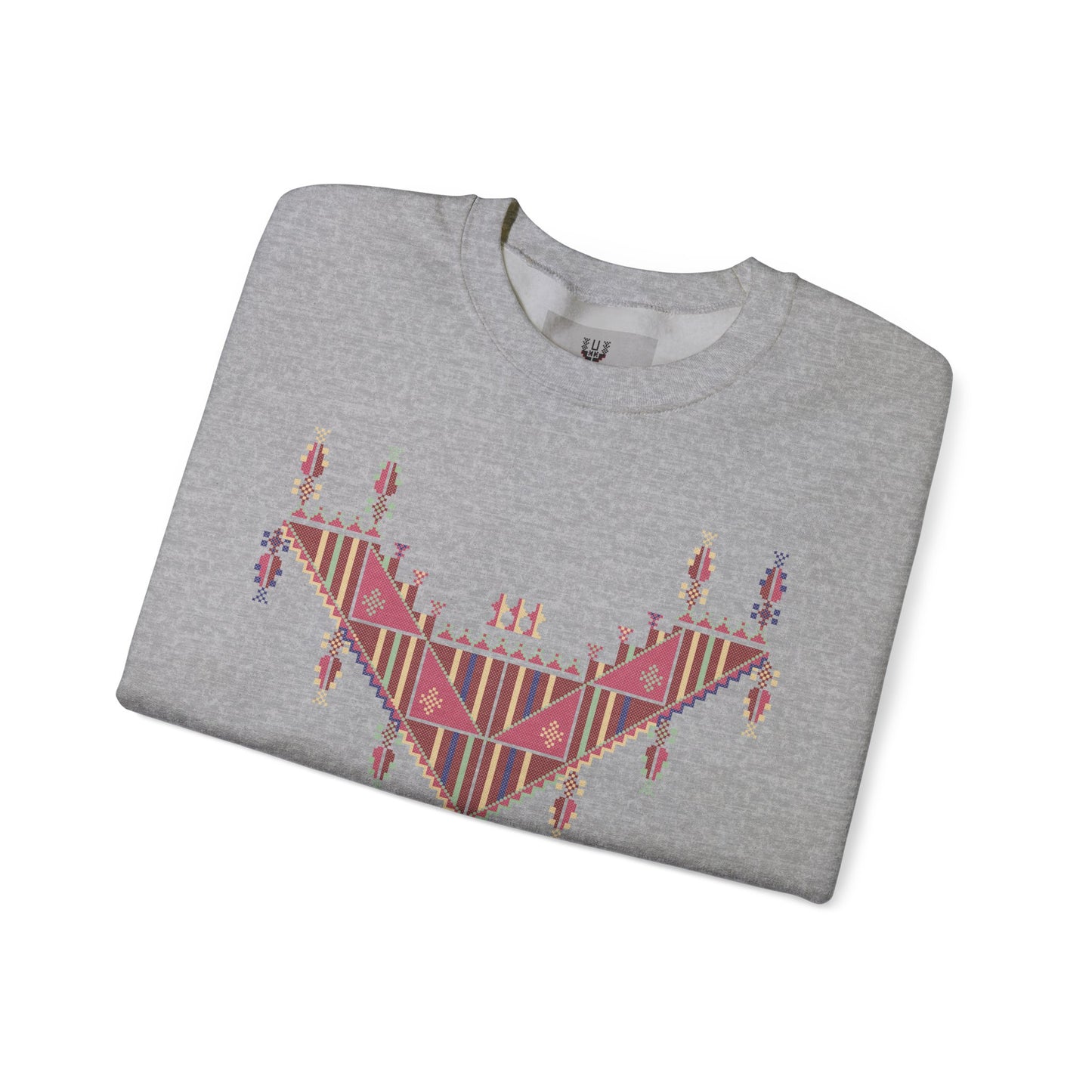 Gaza Chest Panel- Palestinian Thobe Design (3)- Crewneck Sweatshirt.