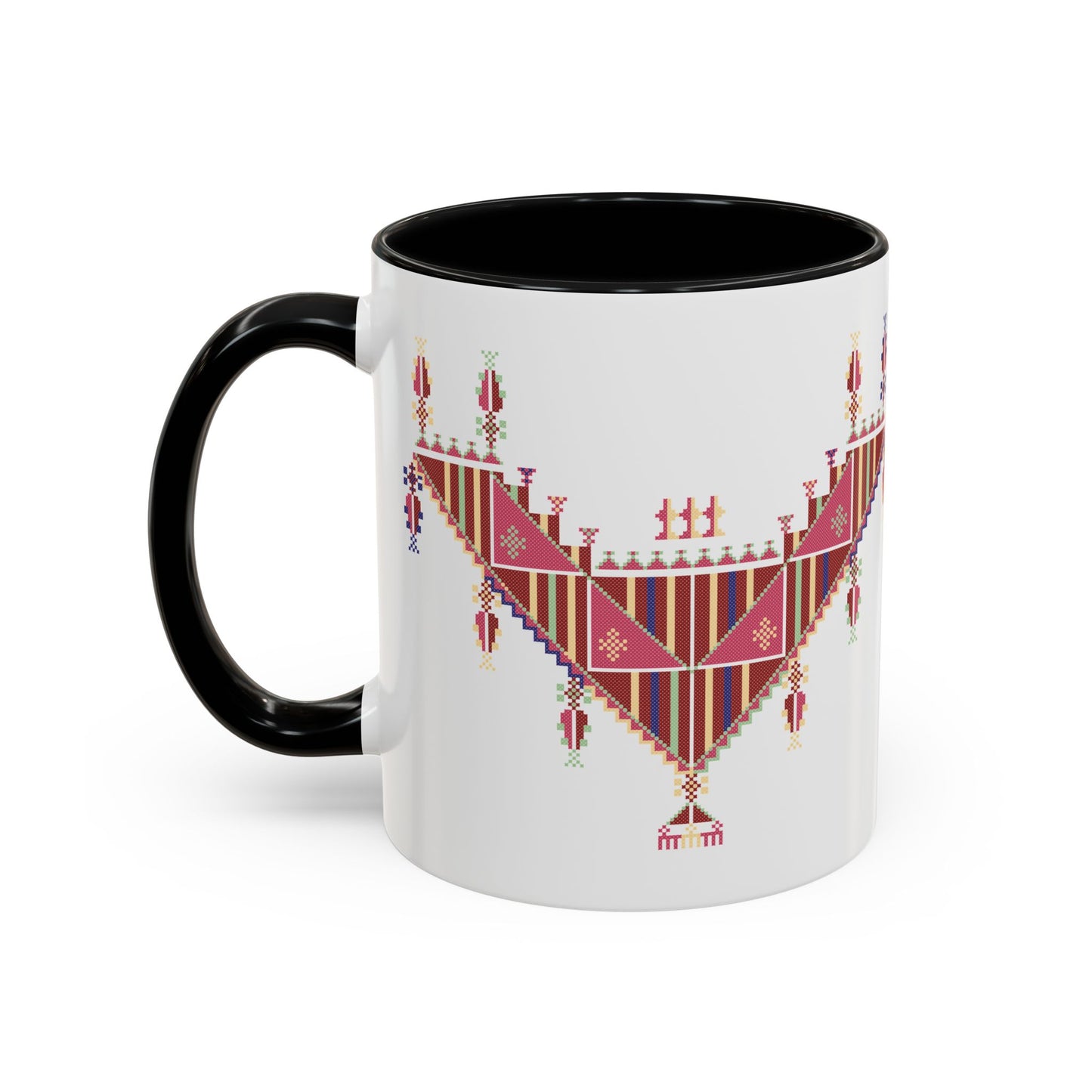 Gaza Chest Panel Mugs, old thobe (3), A Sip of Palestinian Heritage.