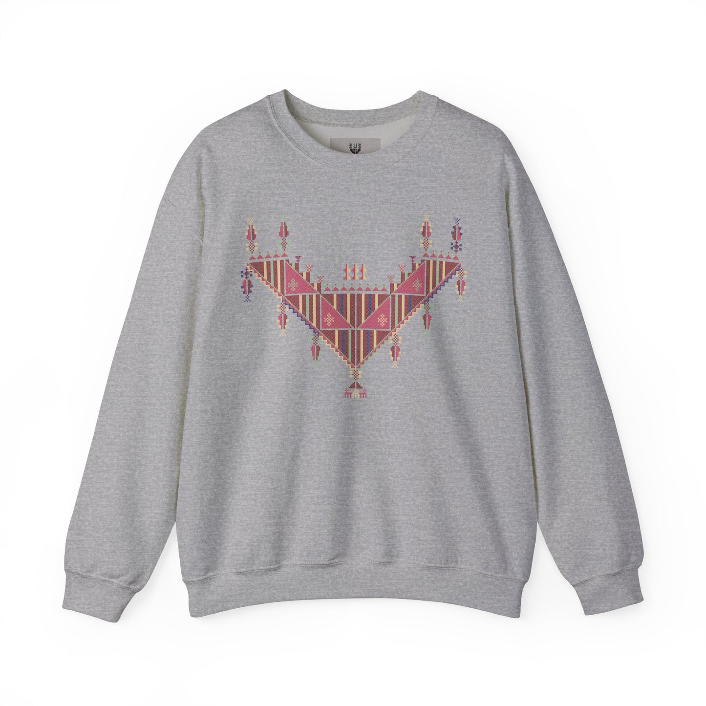 Gaza Chest Panel- Palestinian Thobe Design (3)- Crewneck Sweatshirt.