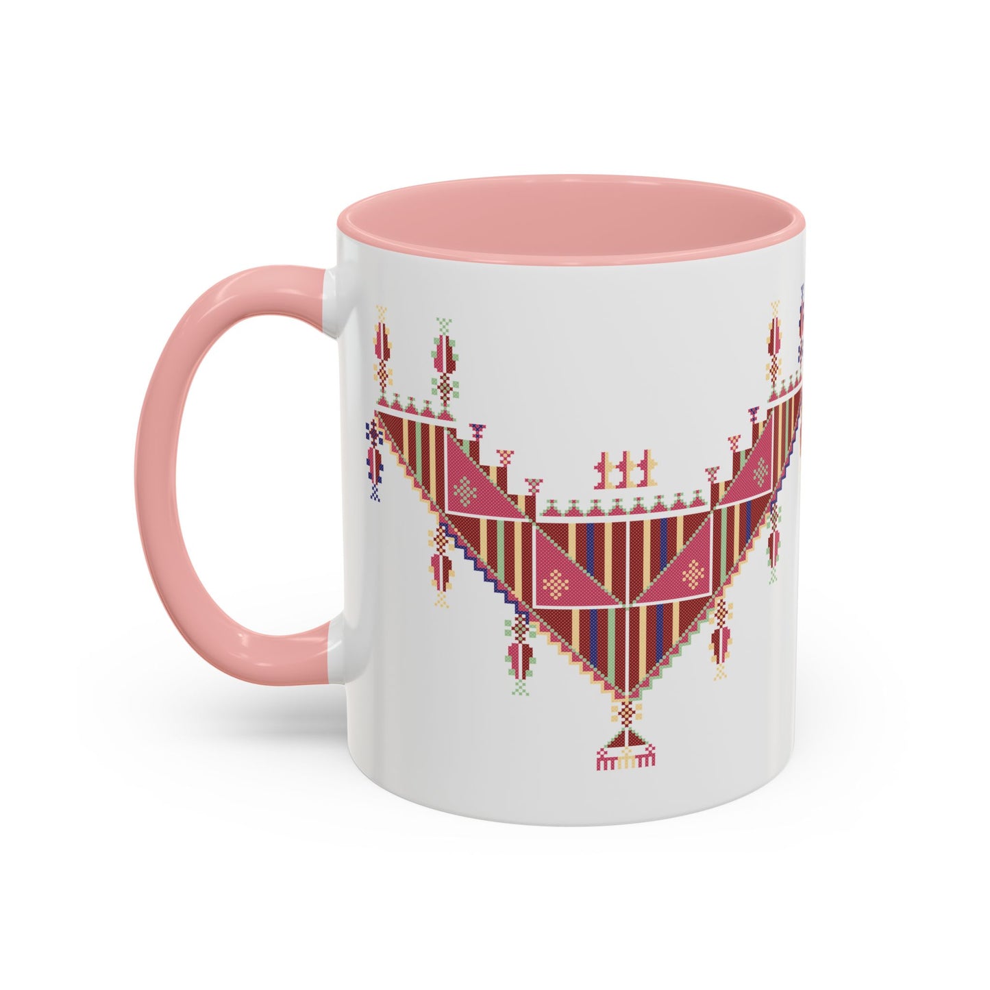 Gaza Chest Panel Mugs, old thobe (3), A Sip of Palestinian Heritage.