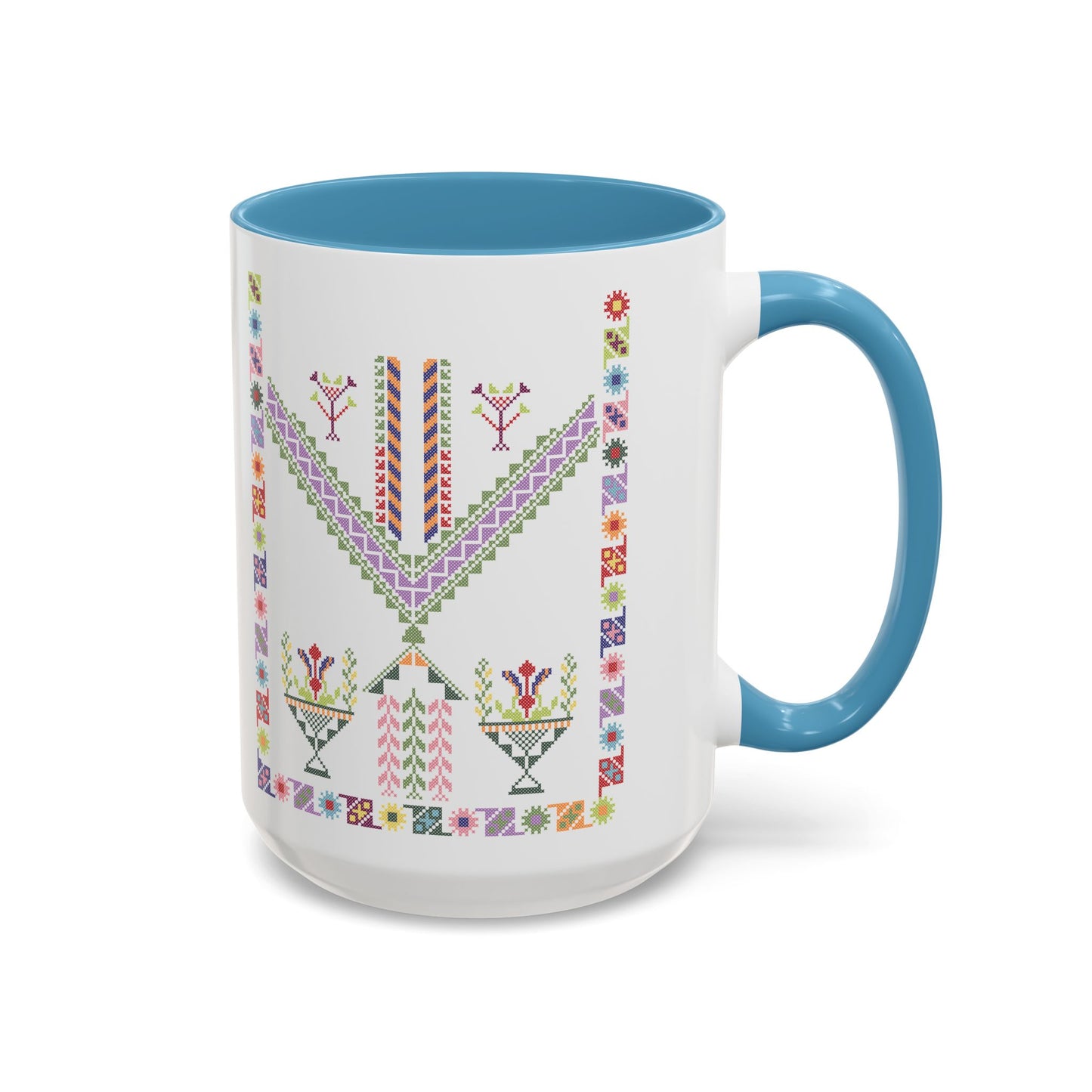 "Plant  Pot" Tulkaram Chest Panel Mug,  A Sip of Palestinian Heritage.