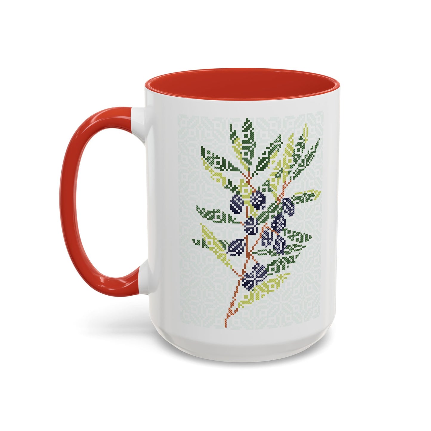 Palestinian Olive Branch Mug, A Sip of Palestinian Heritage.