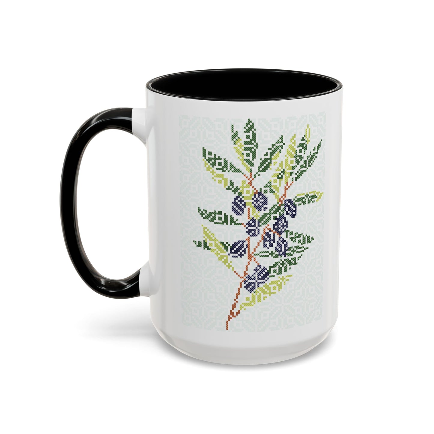 Palestinian Olive Branch Mug, A Sip of Palestinian Heritage.