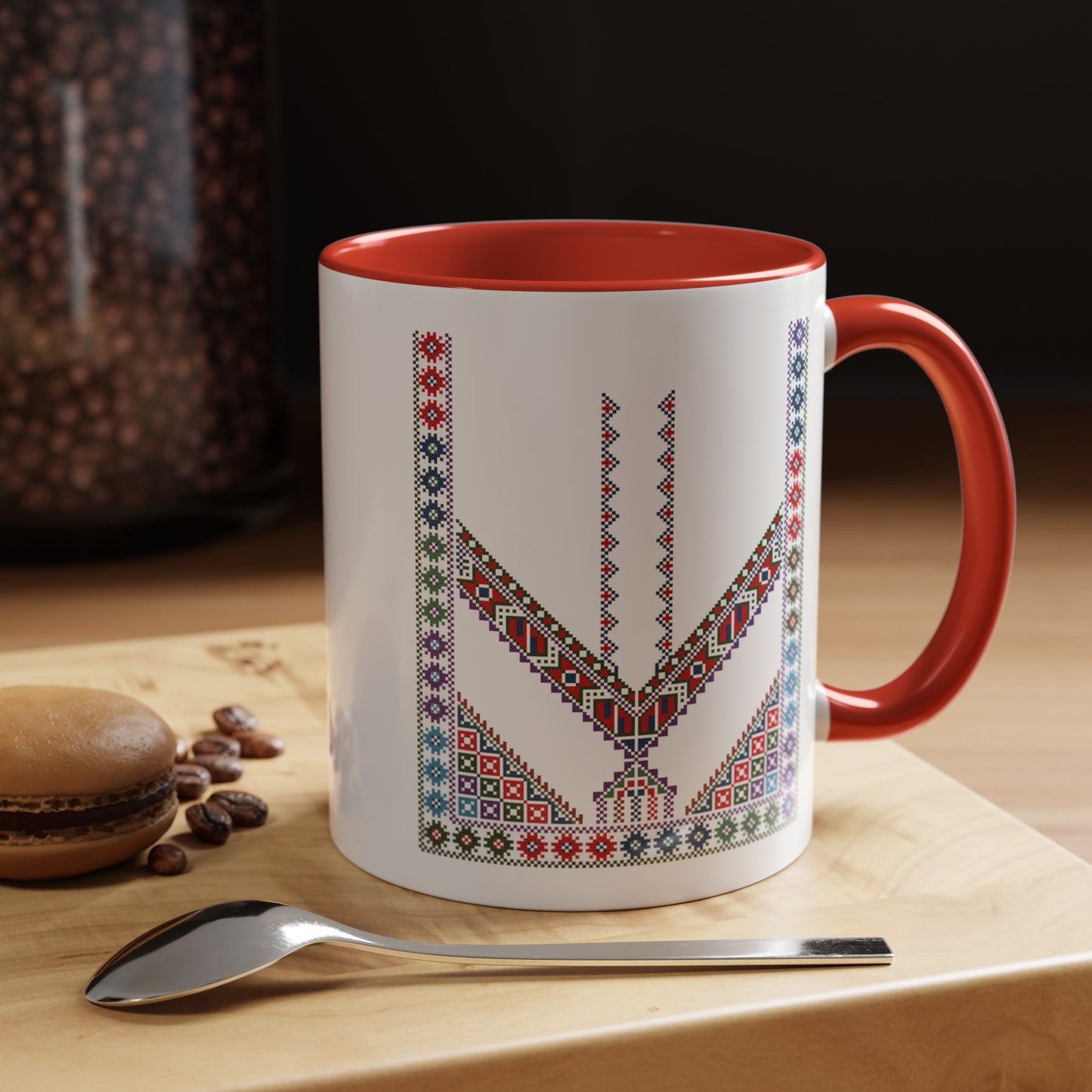 "Stones of Home" Tulkaram Chest Panel Mug,  A Sip of Palestinian Heritage.