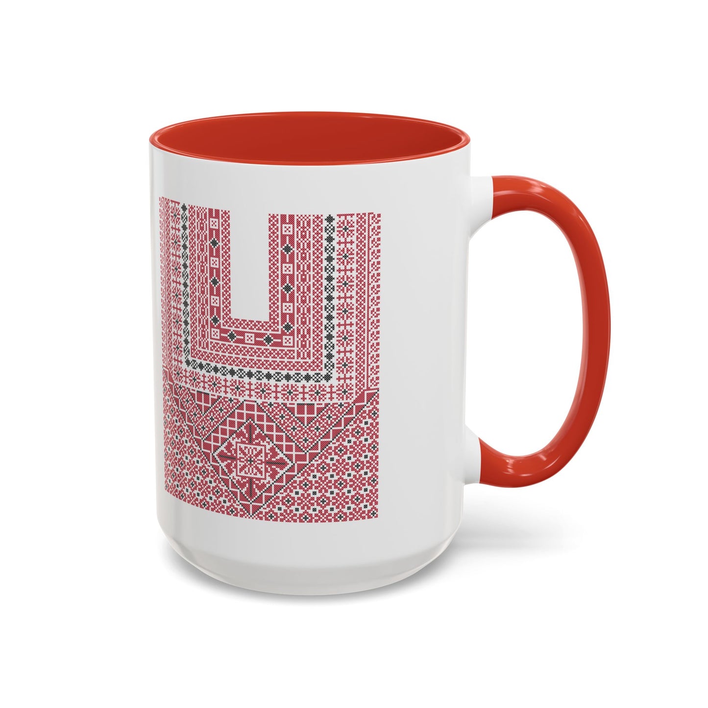 Ramallah Chest Panel, The Heritage Threads Mug (Third), A Sip of Palestinian Heritage.