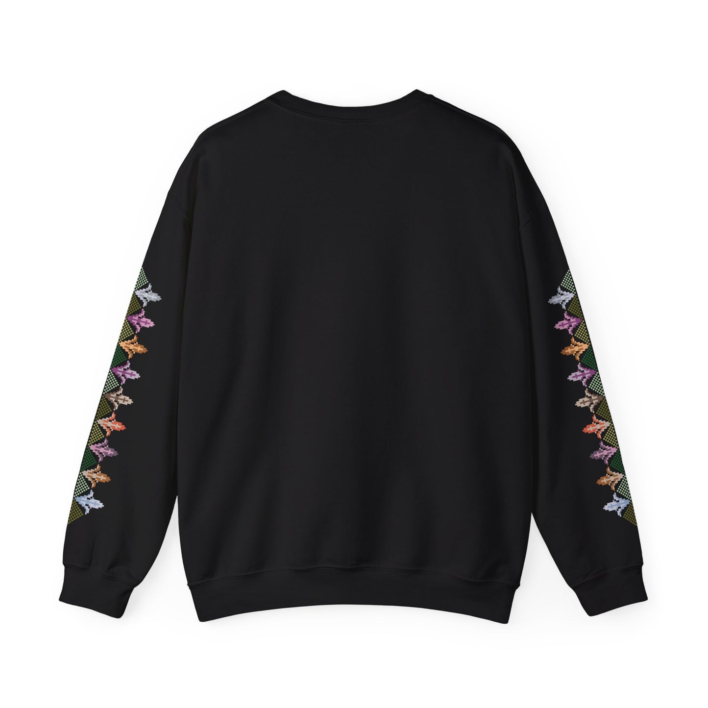 Hebron Garden "Floral" Chest Panel- Palestinian Thobe Design- Crewneck Sweatshirt.