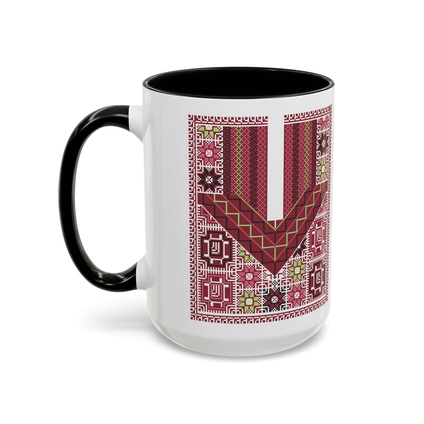 Ramallah Chest Panel, The Heritage Threads Mug (Second), A Sip of Palestinian Heritage.