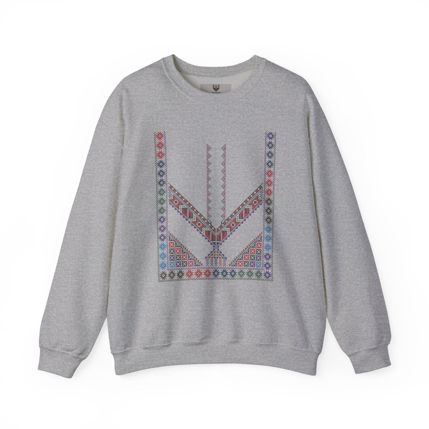 Tulkaram "Stones of the Home" Chest Panel- Palestinian Thobe Design- Crewneck Sweatshirt.