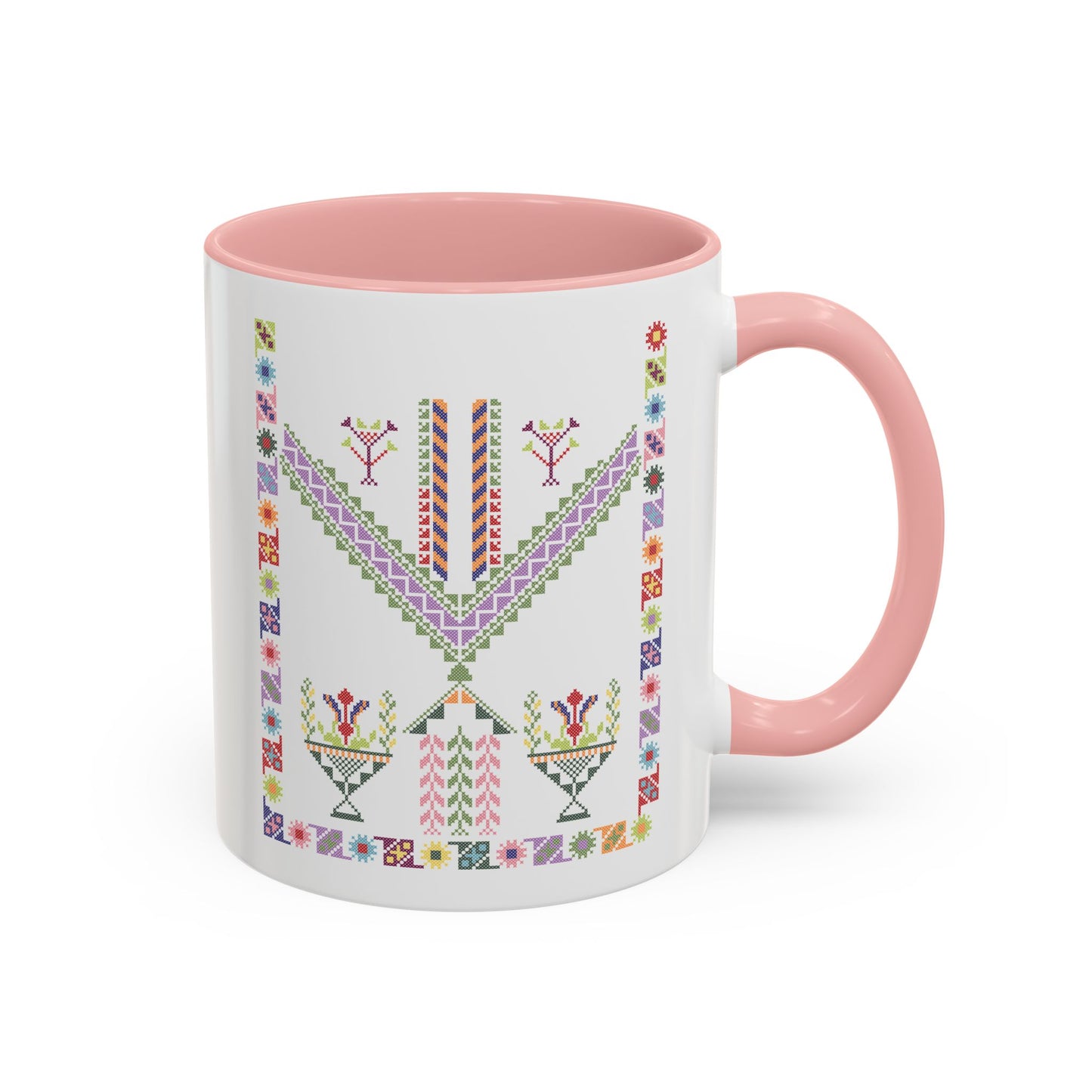 "Plant  Pot" Tulkaram Chest Panel Mug,  A Sip of Palestinian Heritage.