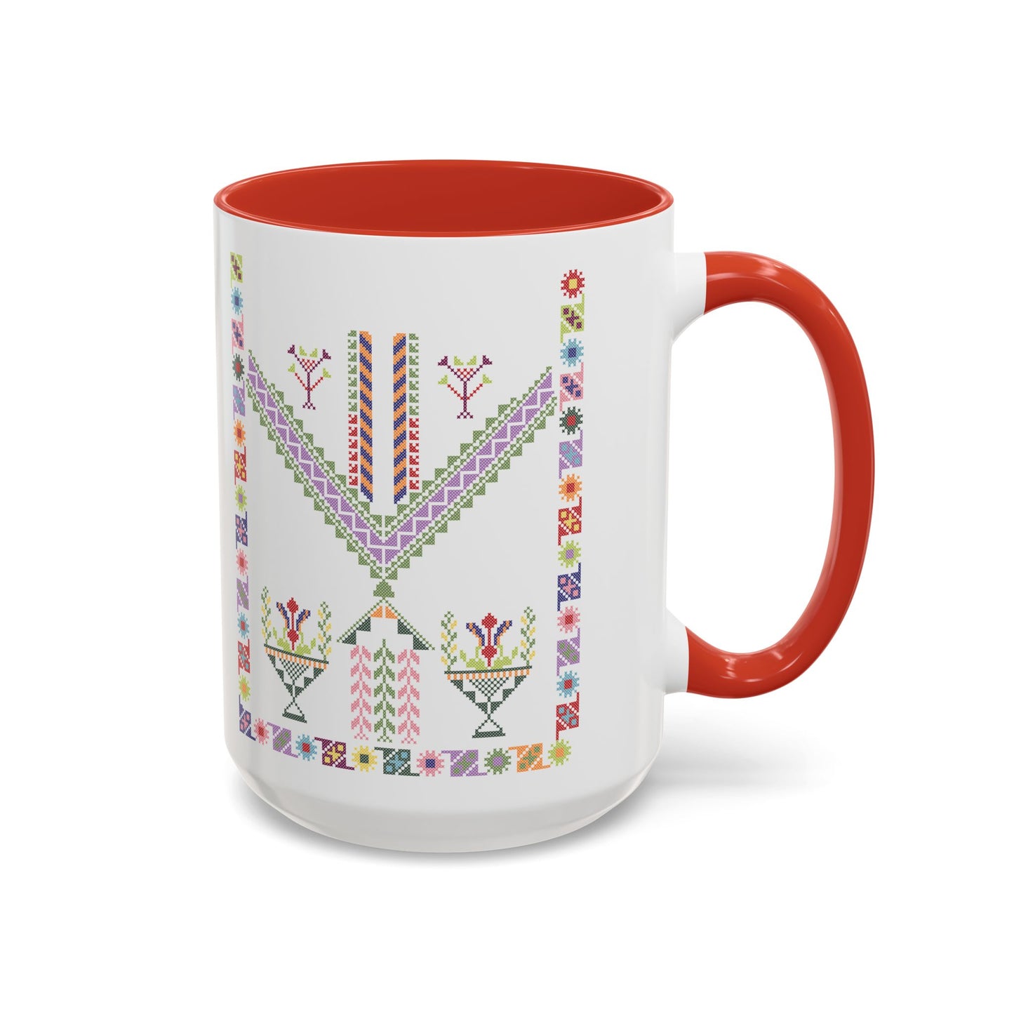 "Plant  Pot" Tulkaram Chest Panel Mug,  A Sip of Palestinian Heritage.