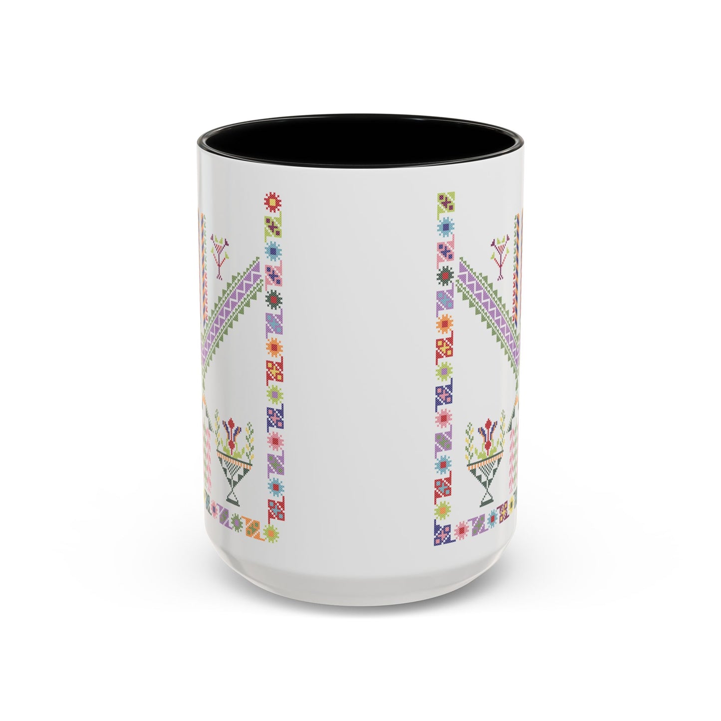 "Plant  Pot" Tulkaram Chest Panel Mug,  A Sip of Palestinian Heritage.