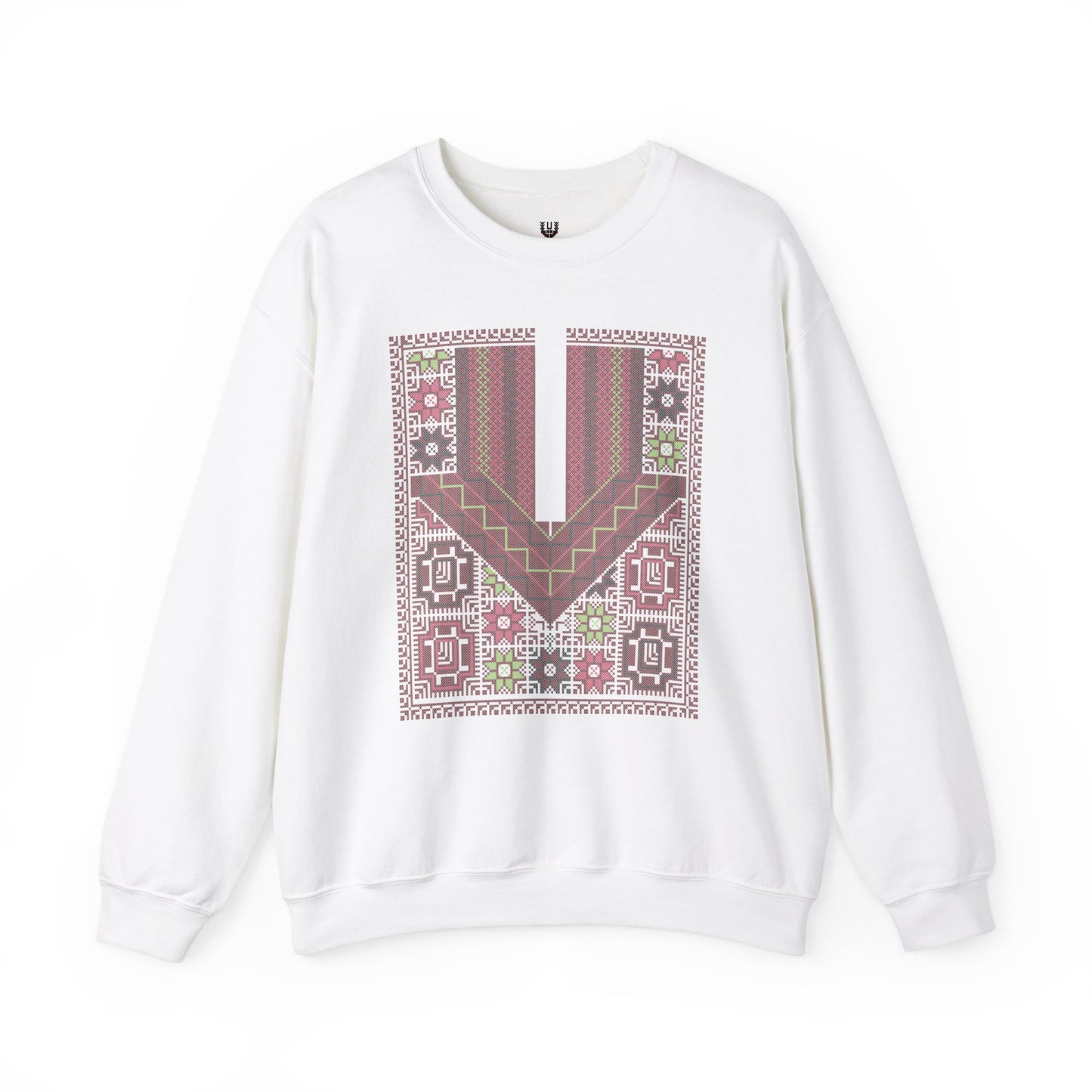 Ramallah Chest Panel- Palestinian Thobe Design (Second)- Crewneck Sweatshirt.